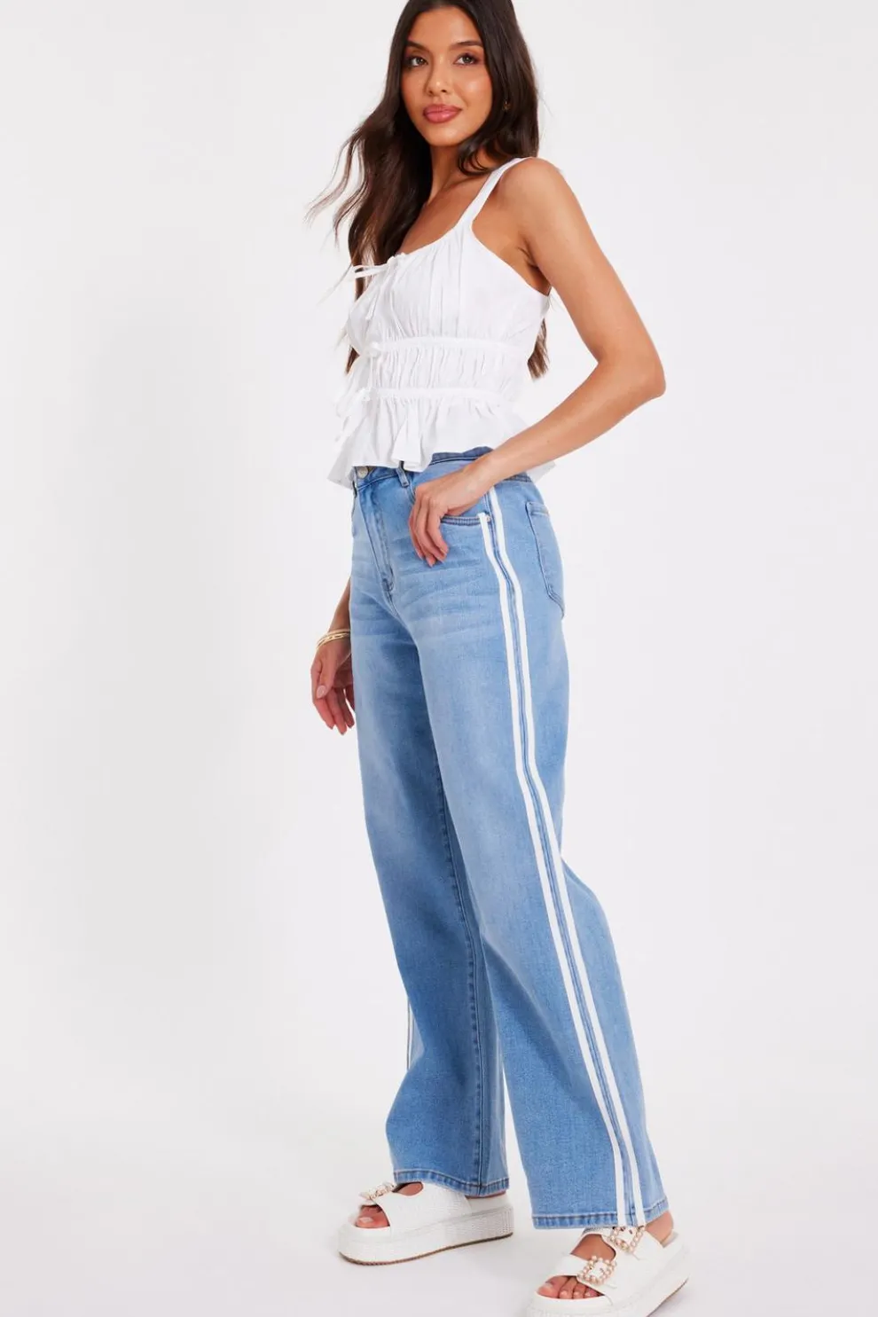Denim Striped Side Jeans