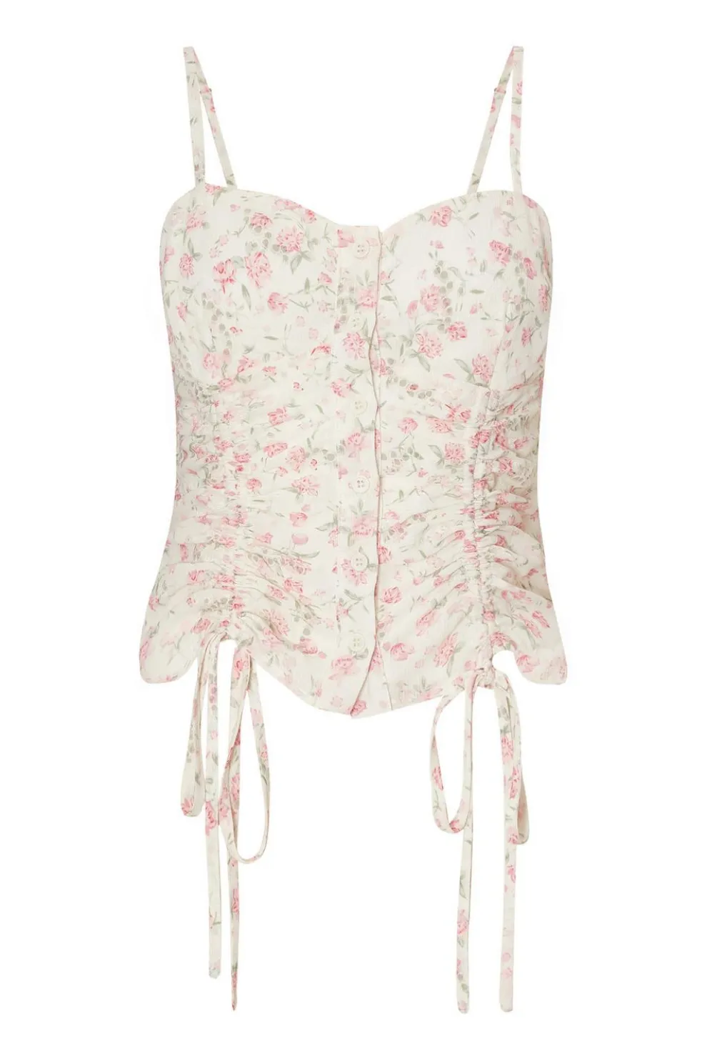 Floral Print Ruched Top