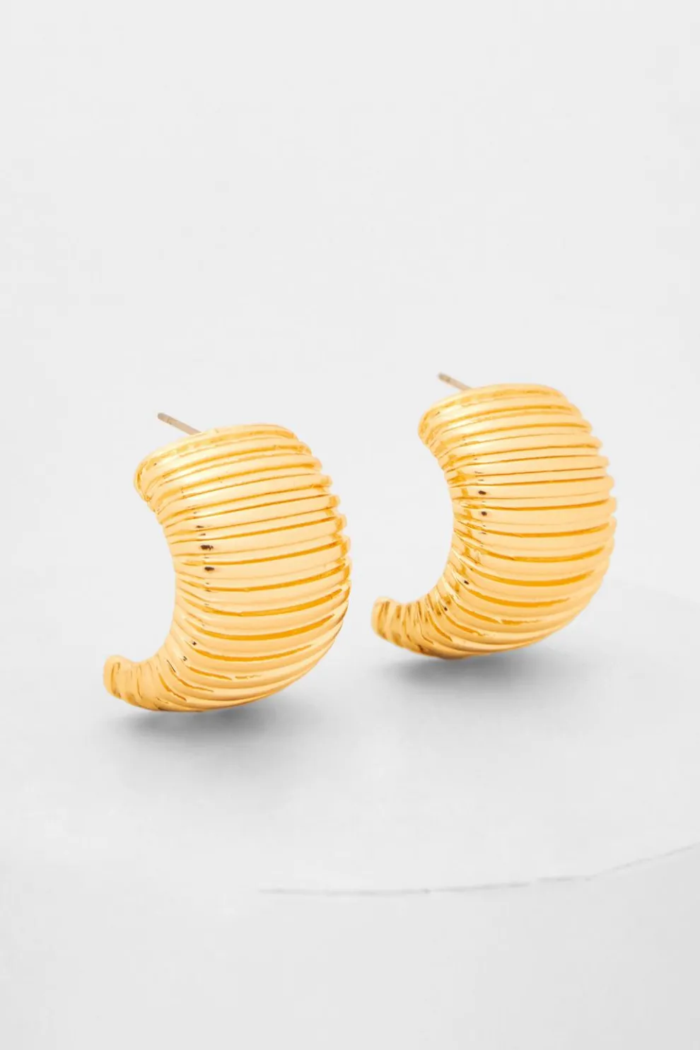 Gold Curved Earrings