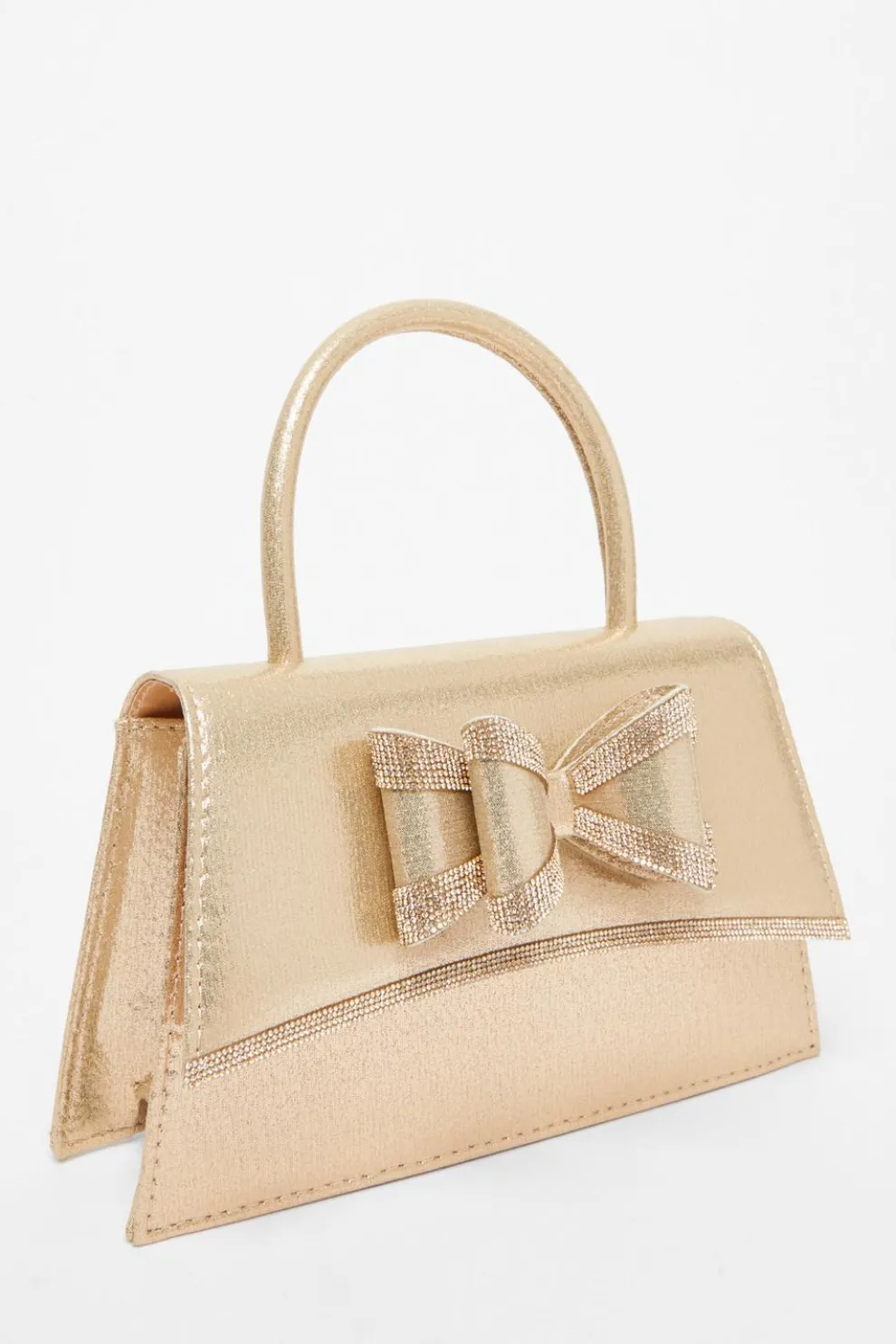 Gold Diamante Bow Bag