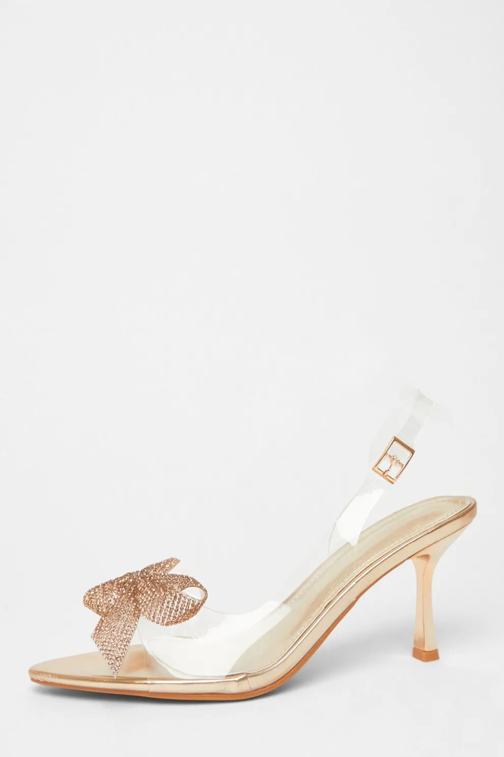 Gold Diamante Bow Heels
