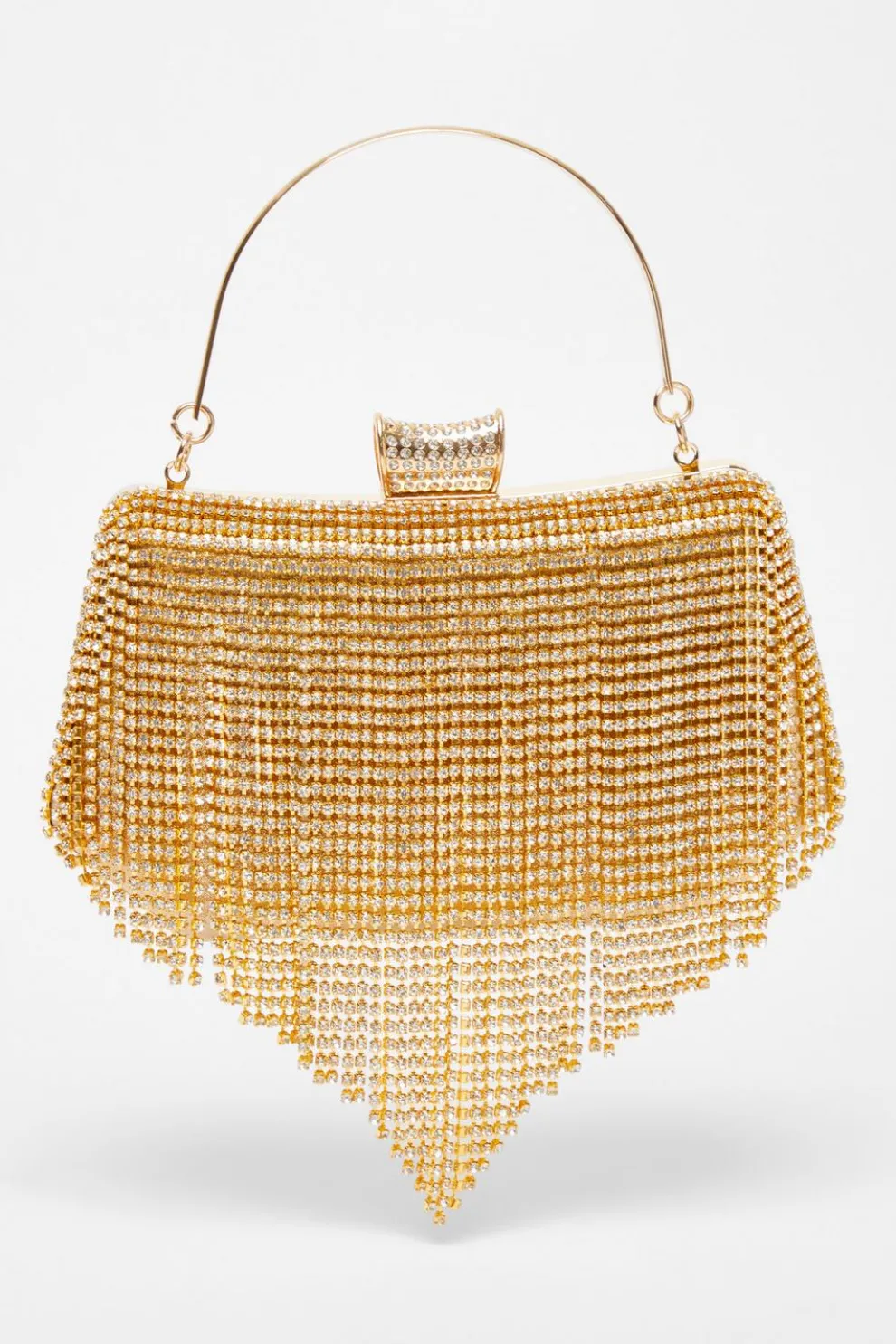 Gold Diamante Fringe Box Bag