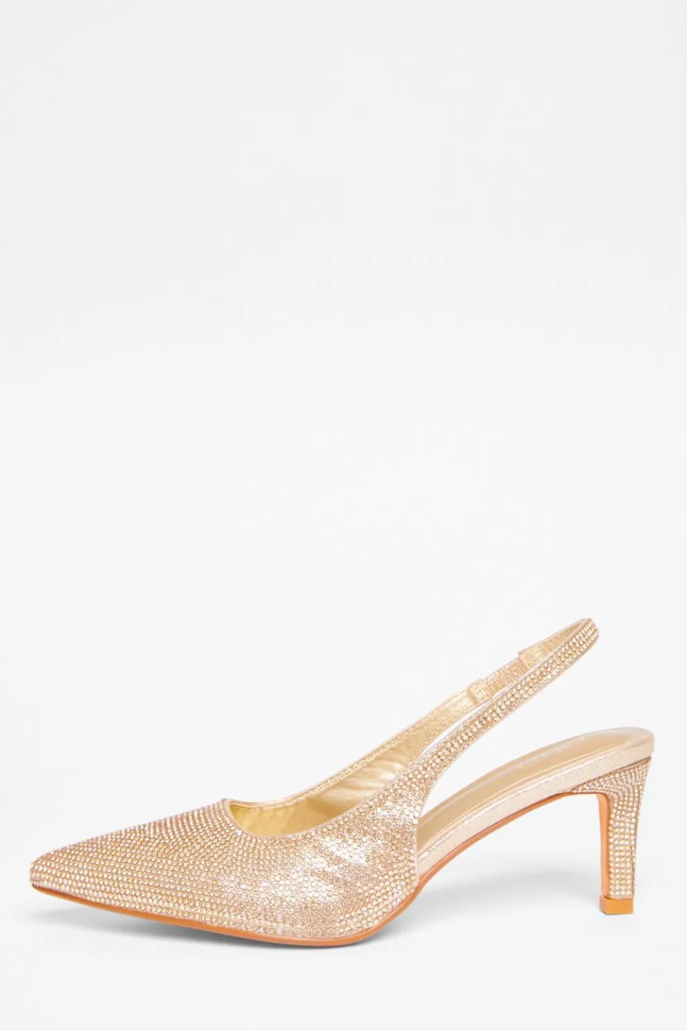 Gold Diamante Sling Back Heels