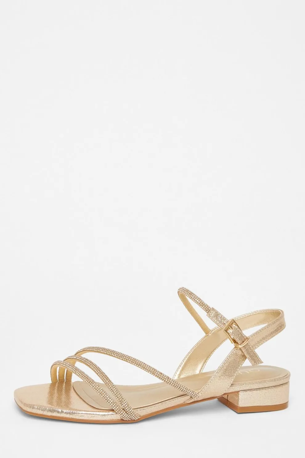 Gold Diamante Strappy Sandals