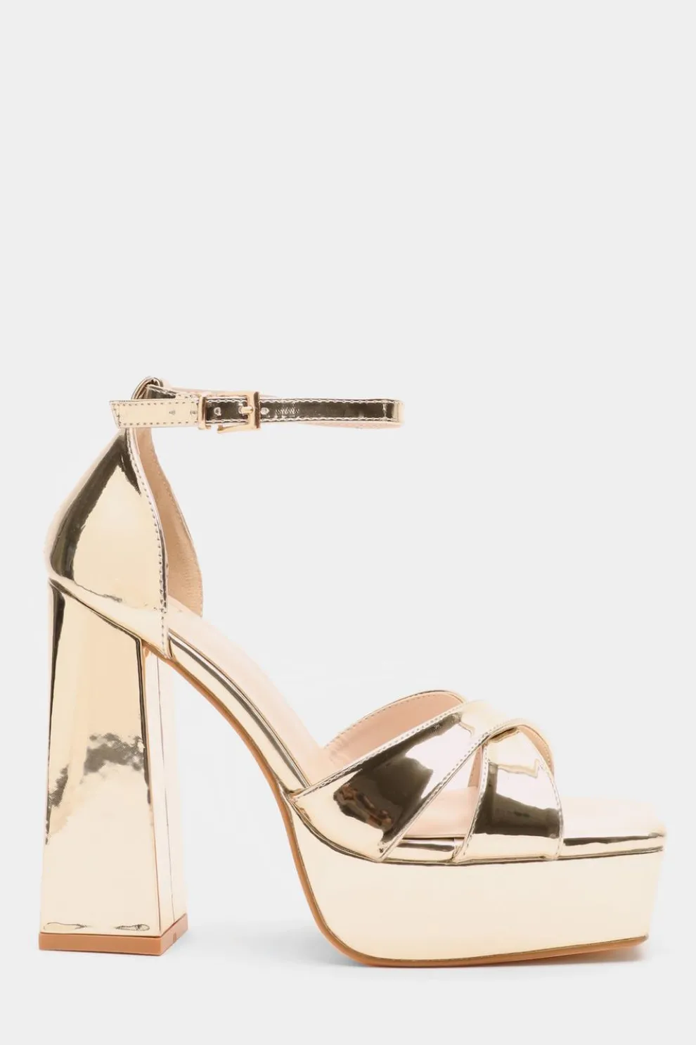 Gold Mirrored Platform Heels