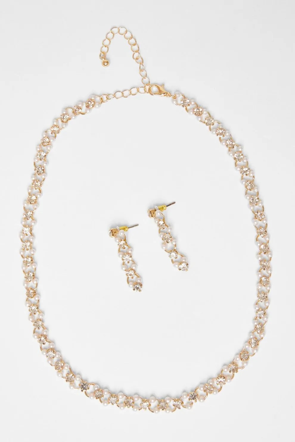 Gold Pearl Cluster Jewellery Set