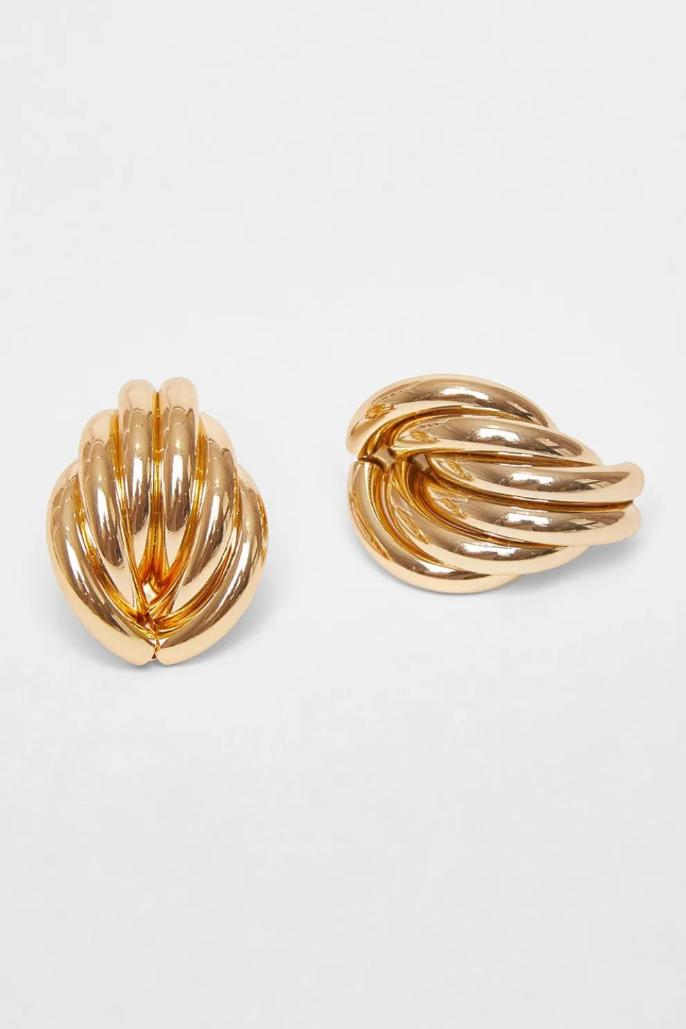 Gold Textured Tear Drop Earrings