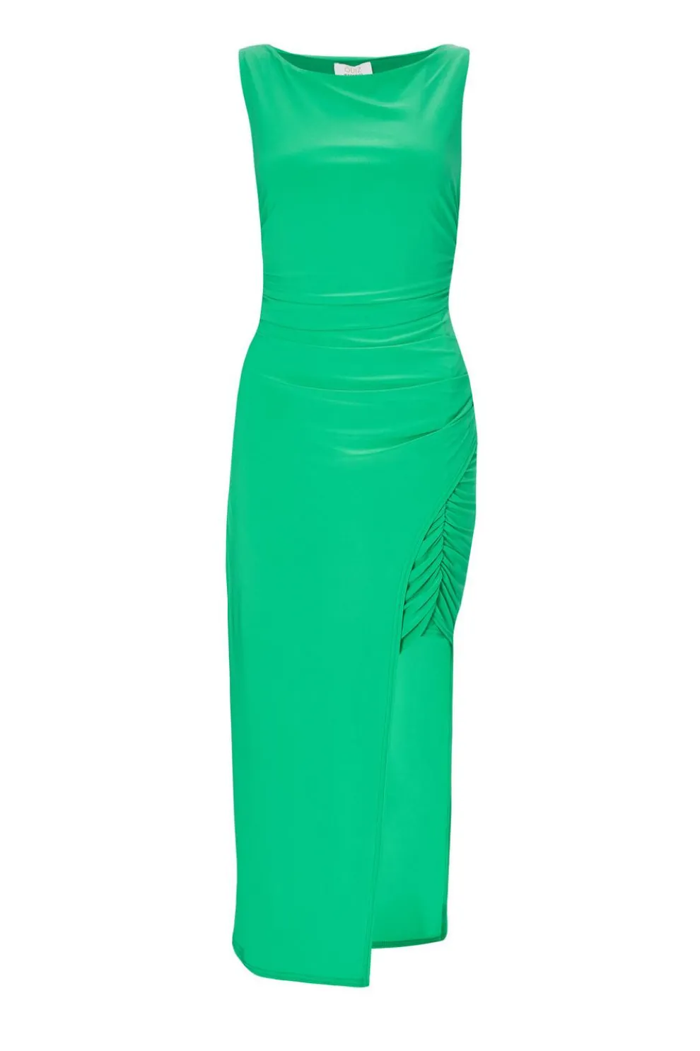 Green Asymmetric Midaxi Dress