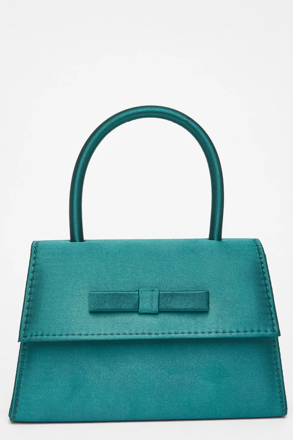 Green Bow Trim Top Handle Bag