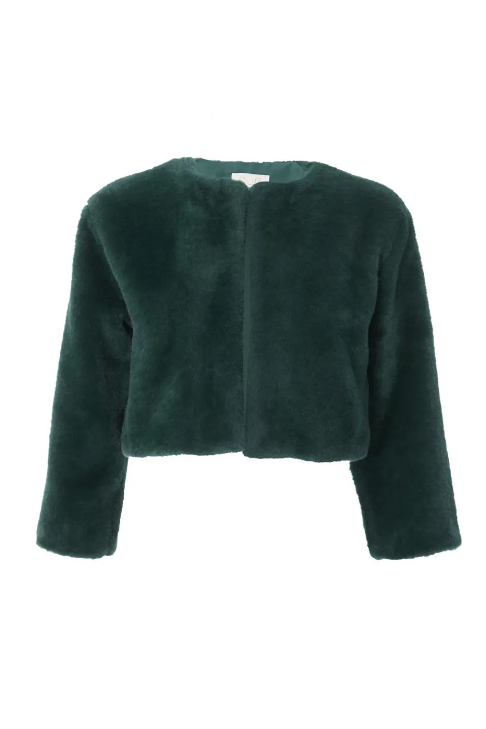 Green Faux Fur Long Sleeve Cape