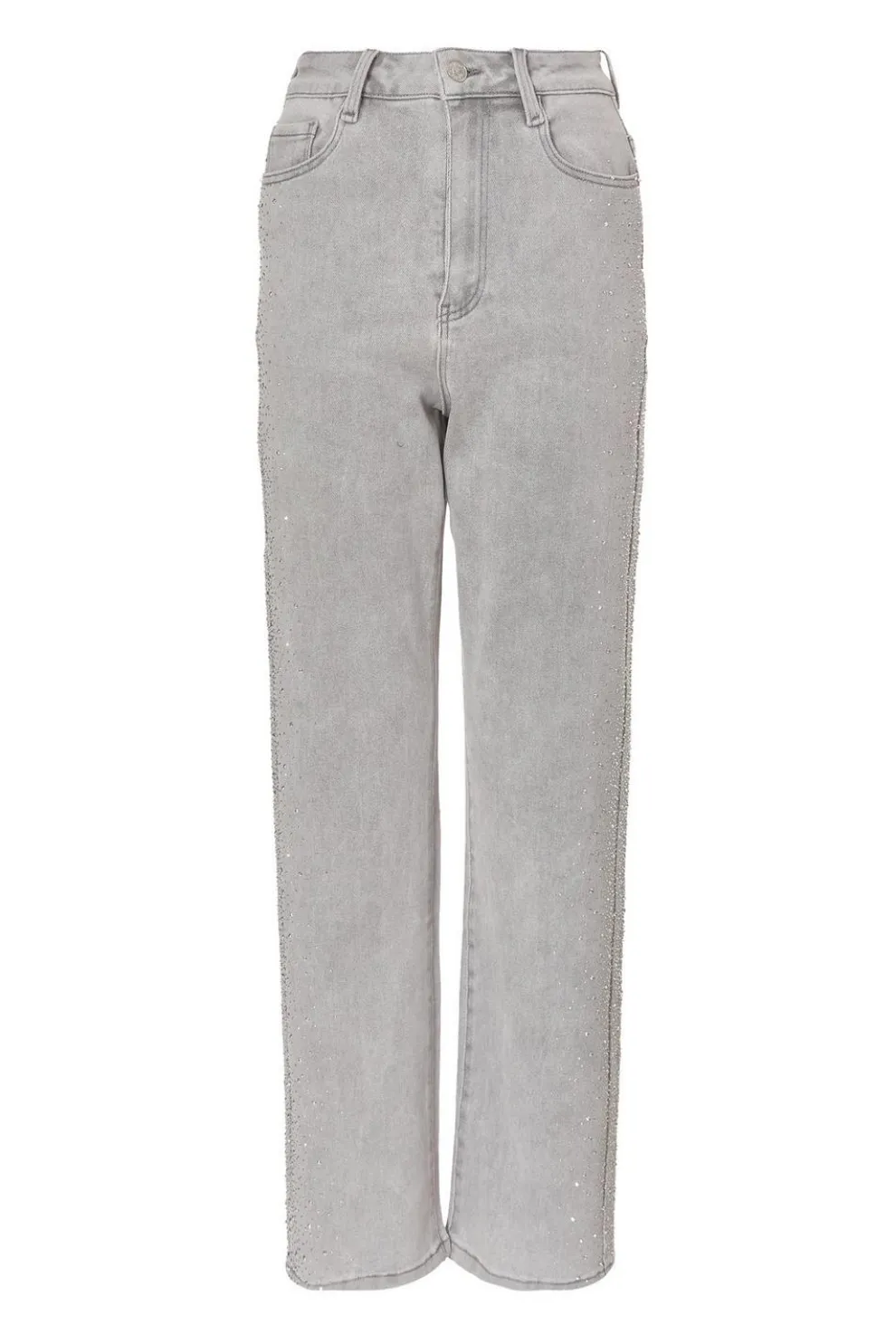 Grey Denim Diamante Jeans