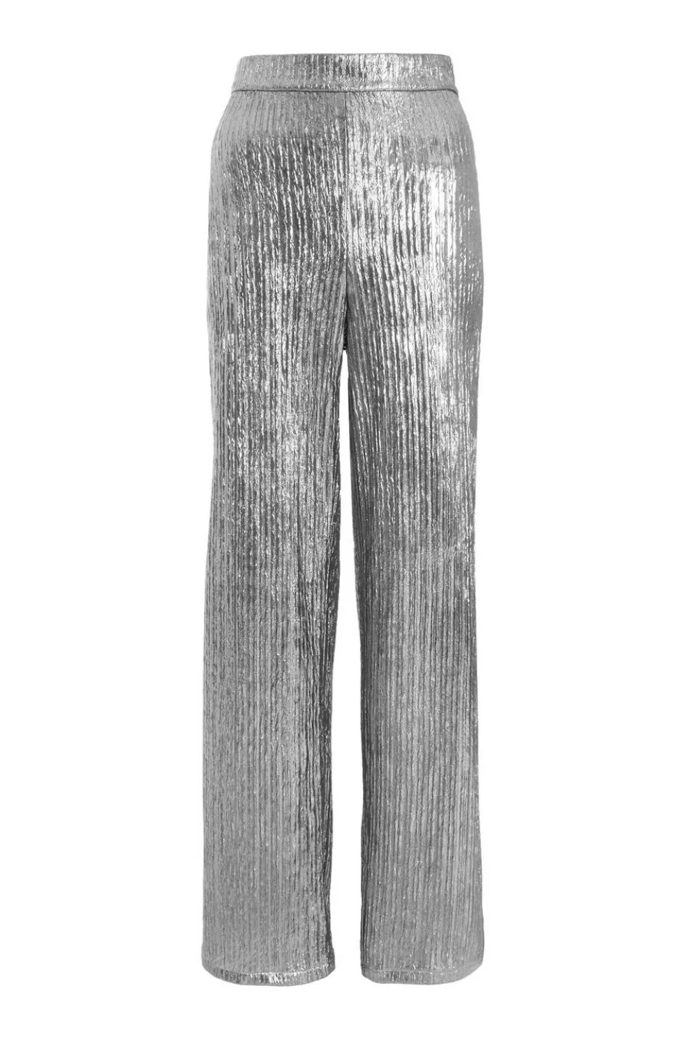 Grey Metallic Palazzo Trousers