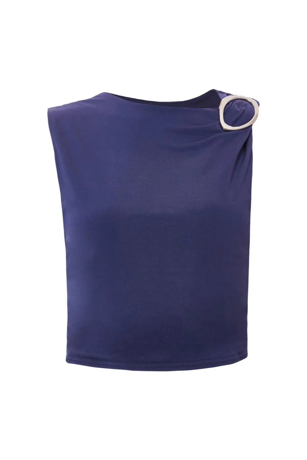 Indigo Buckle Detail Cropped Top