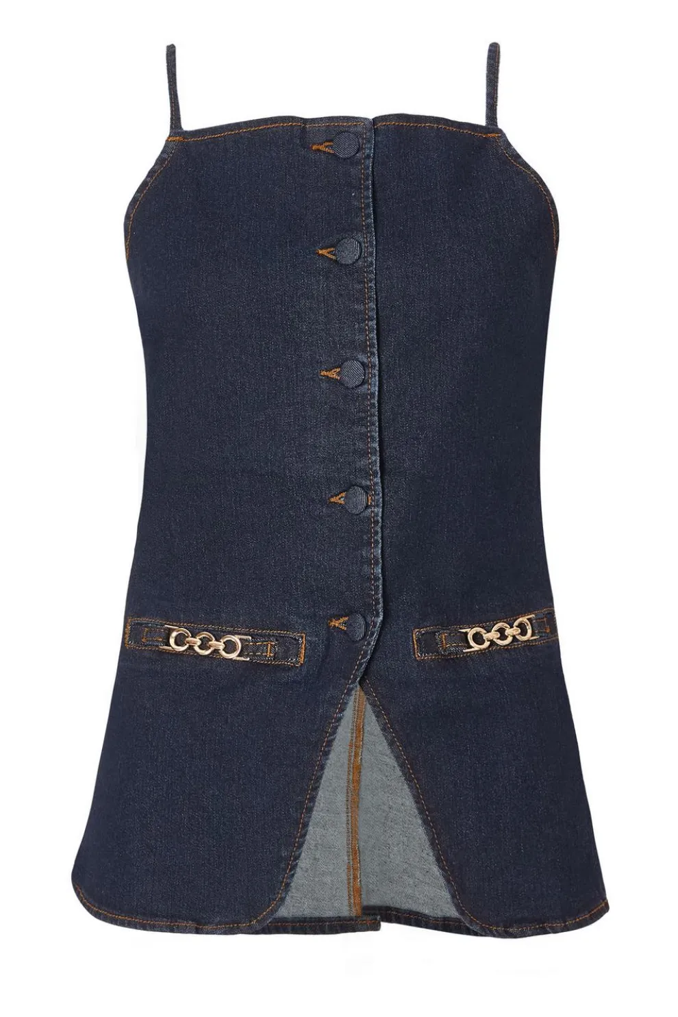 Indigo Denim Buckle Waistcoat