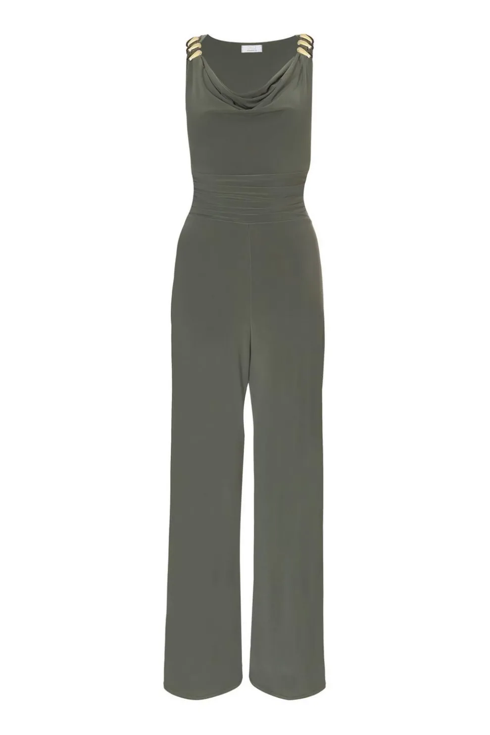 Khaki Buckle Detail Jumpsuit
