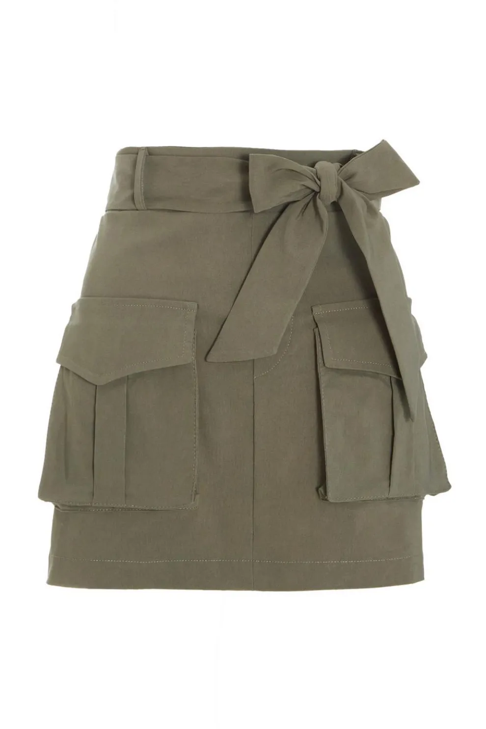 Khaki Cargo Mini Skirt