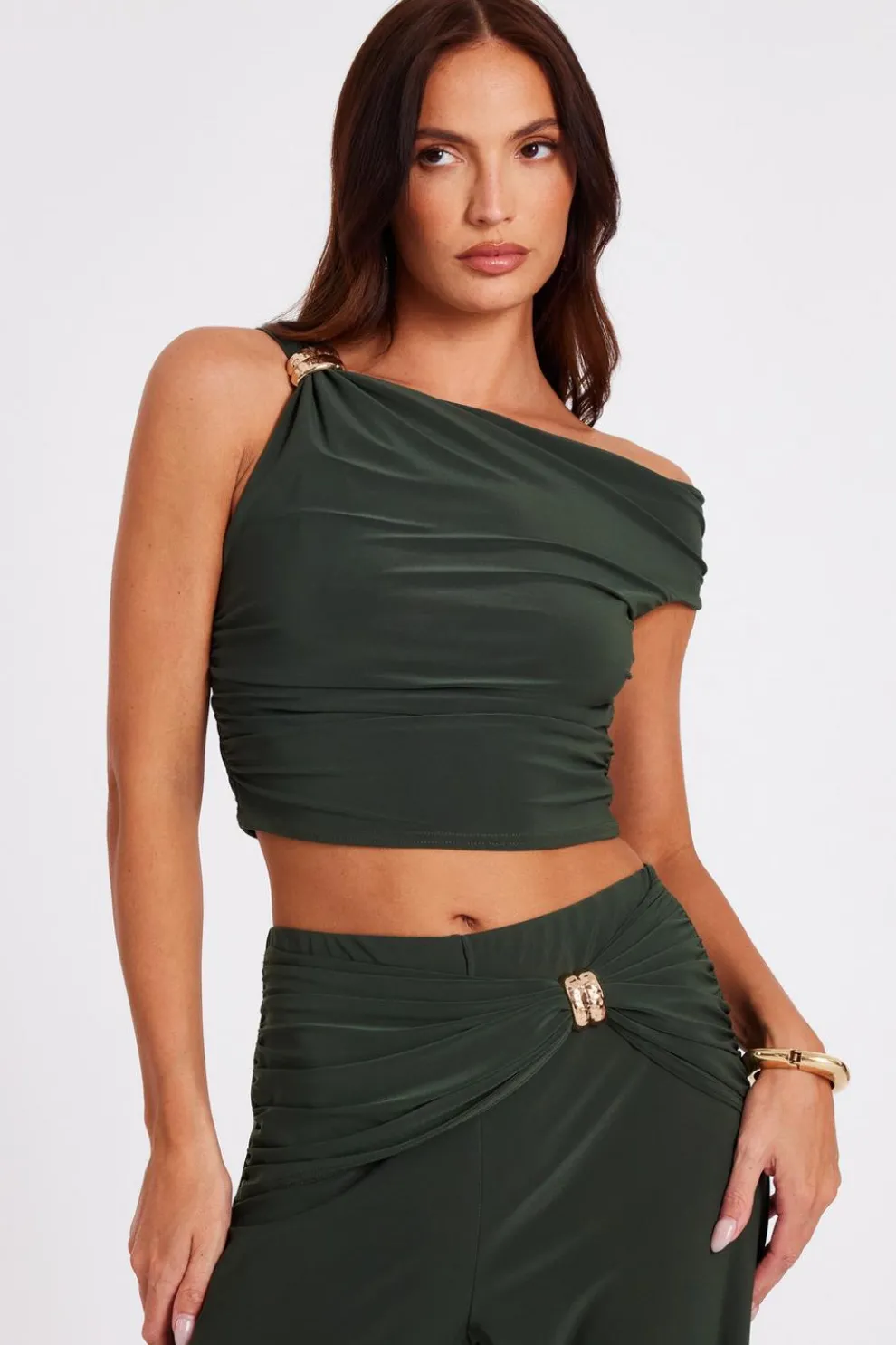 Khaki Drop Sleeve Top