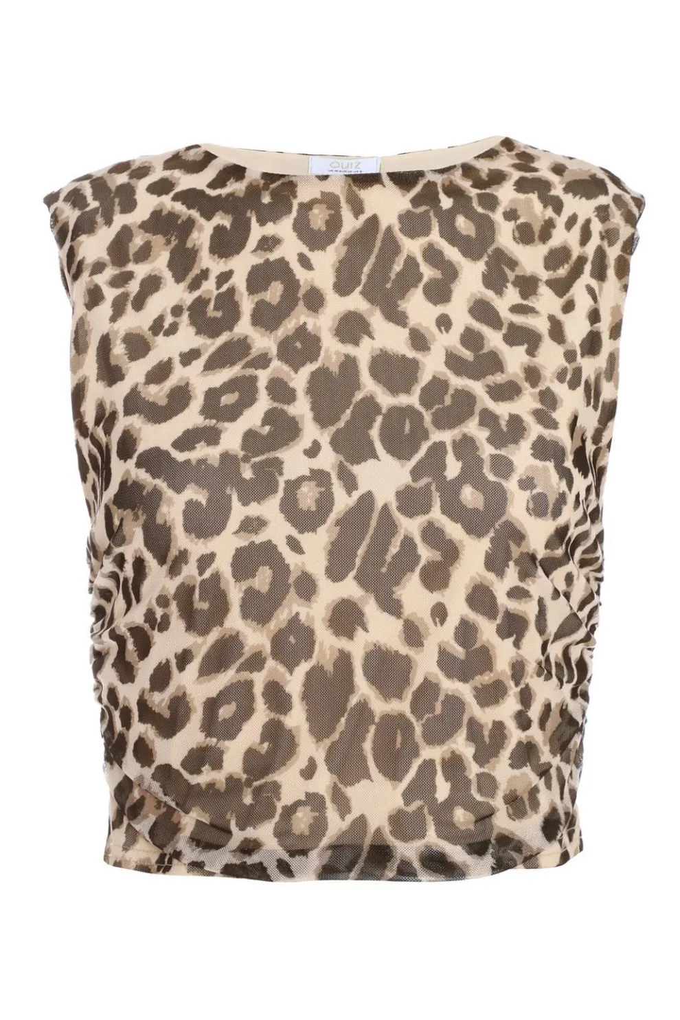 Leopard Print Mesh Top