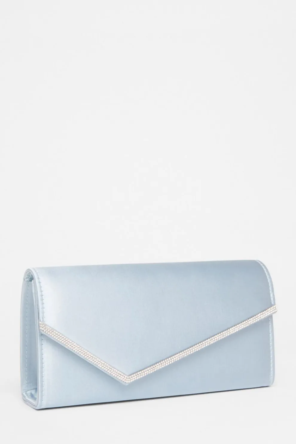 Light Blue Diamante Clutch