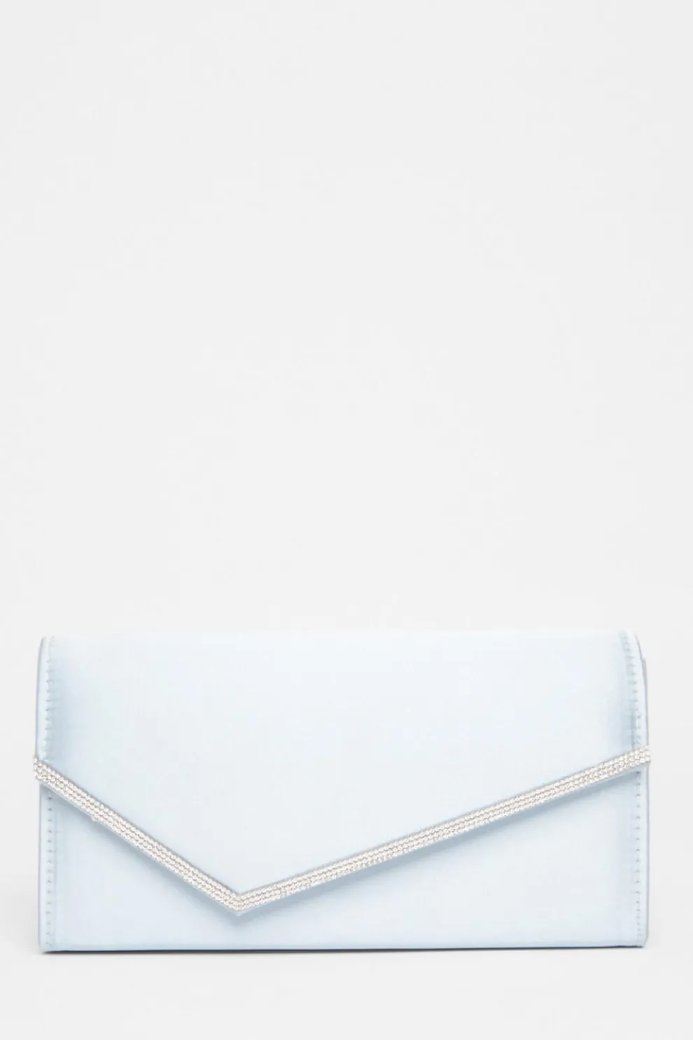Light Blue Diamante Clutch