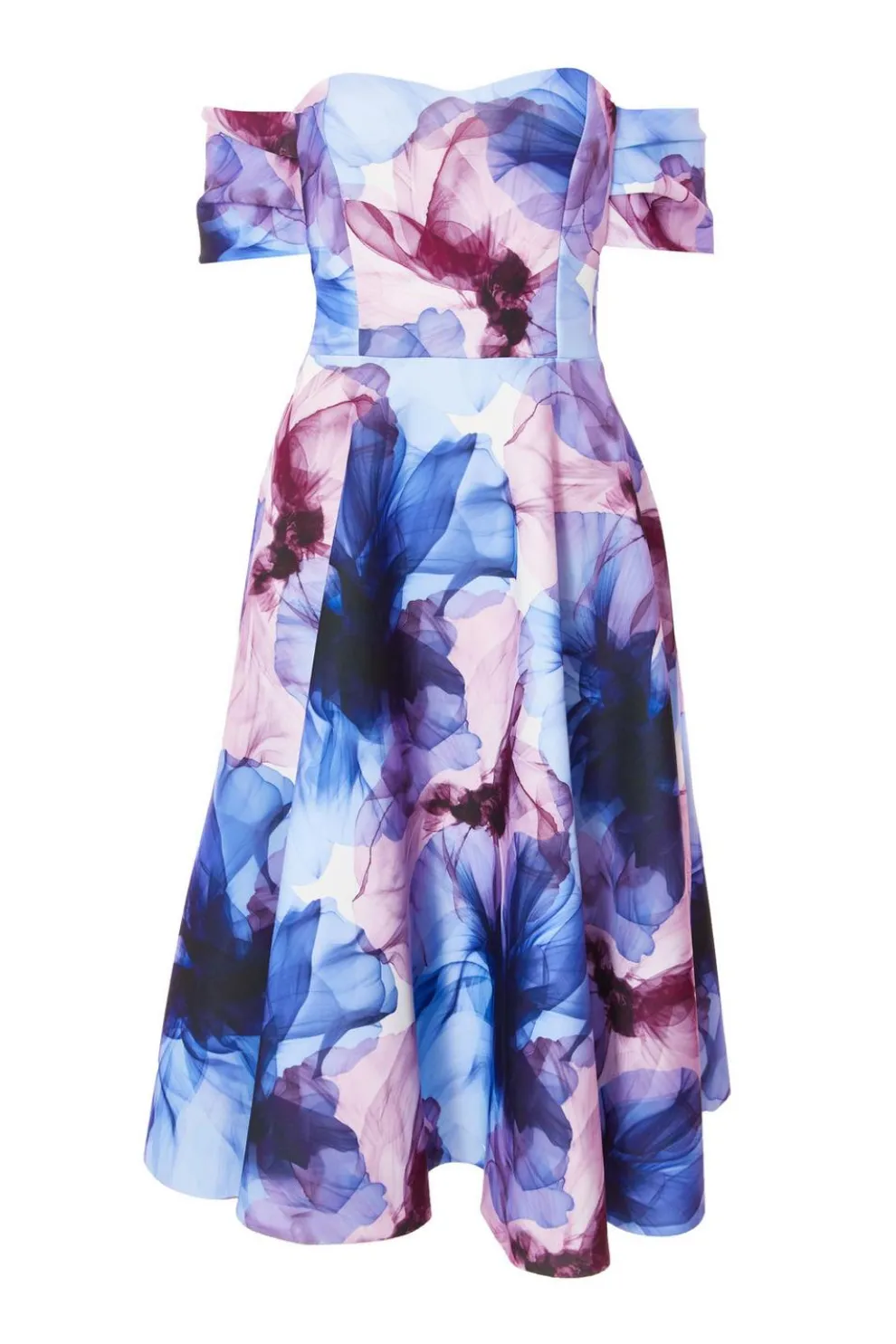 Light Blue Floral Skater Dress