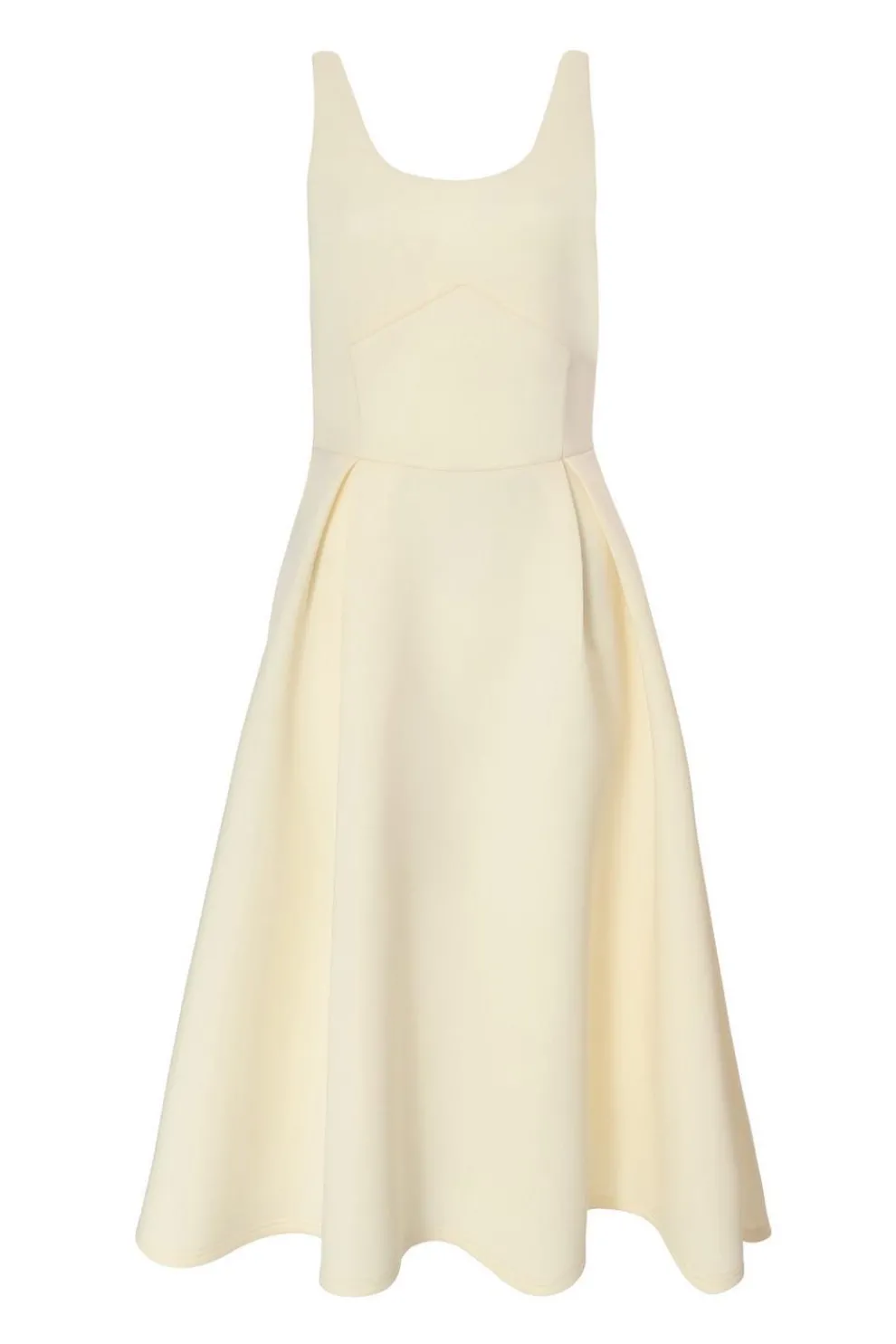 Light Yellow Bow Back Midi Dress