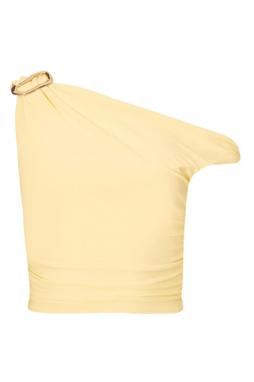 Light Yellow Buckle Detail Top