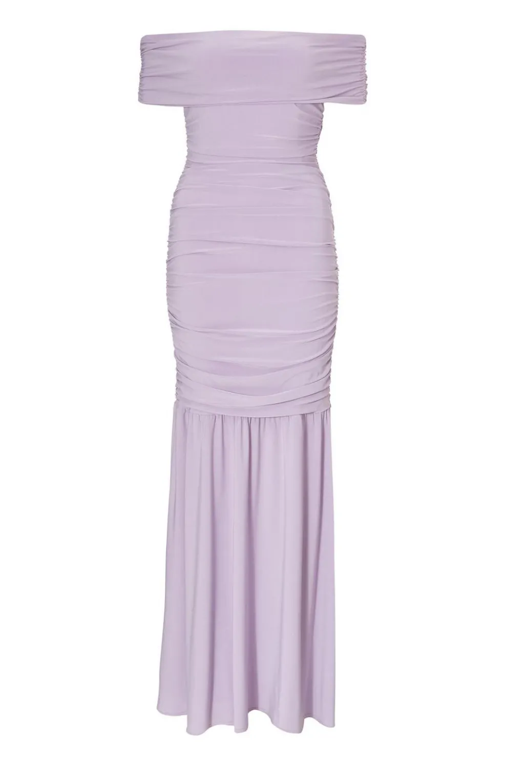 Lilac Bardot Drop Waist Maxi Dress