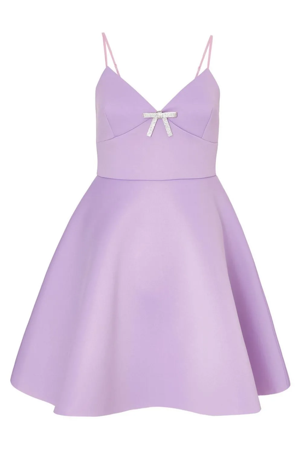 Lilac Bow Front Skater Dress