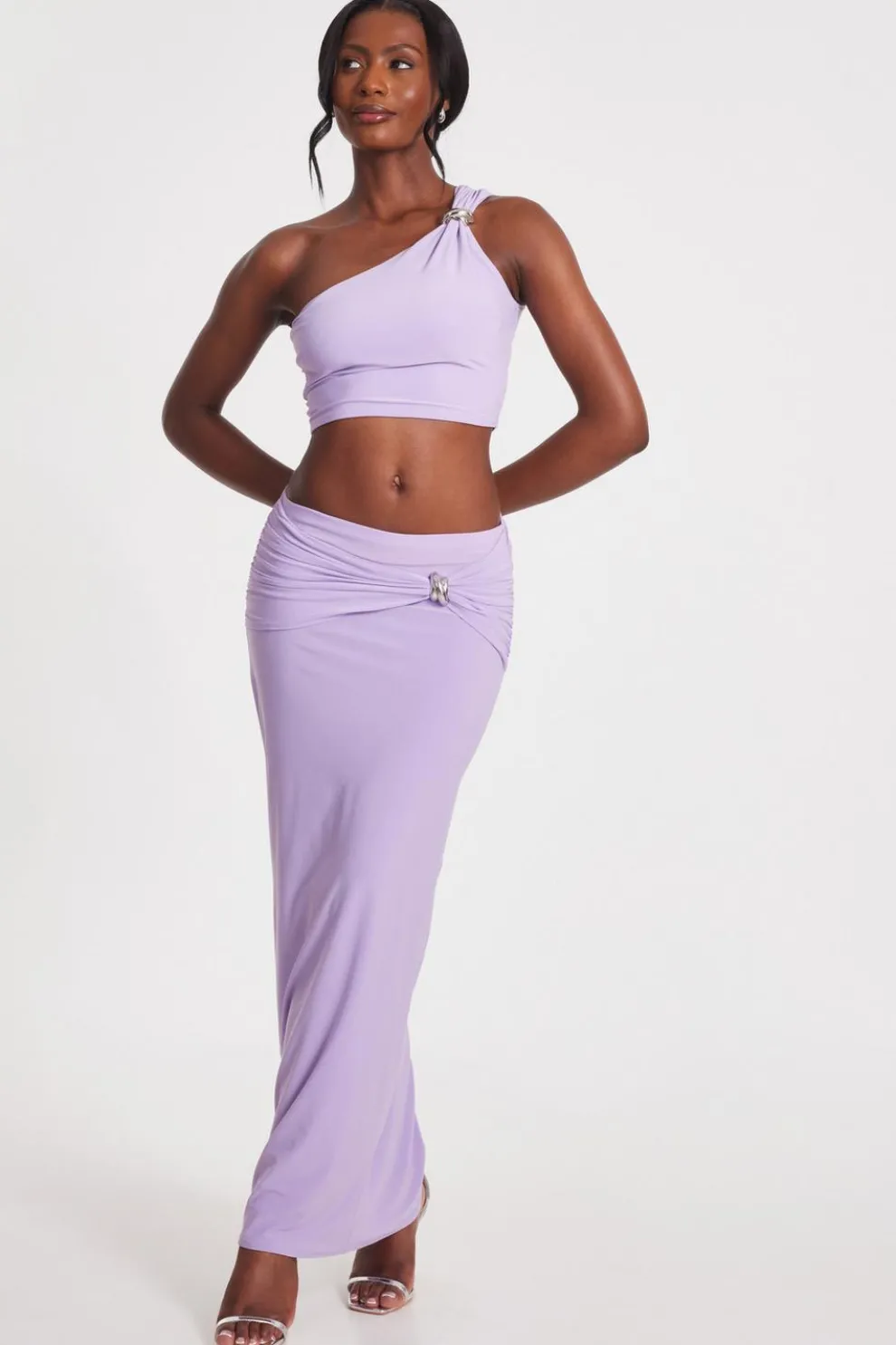 Lilac One Shoulder Crop Top