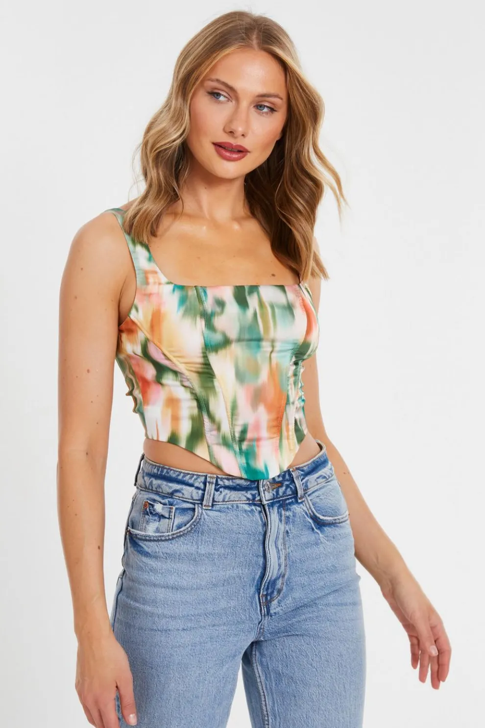 Marble Print Corset Top