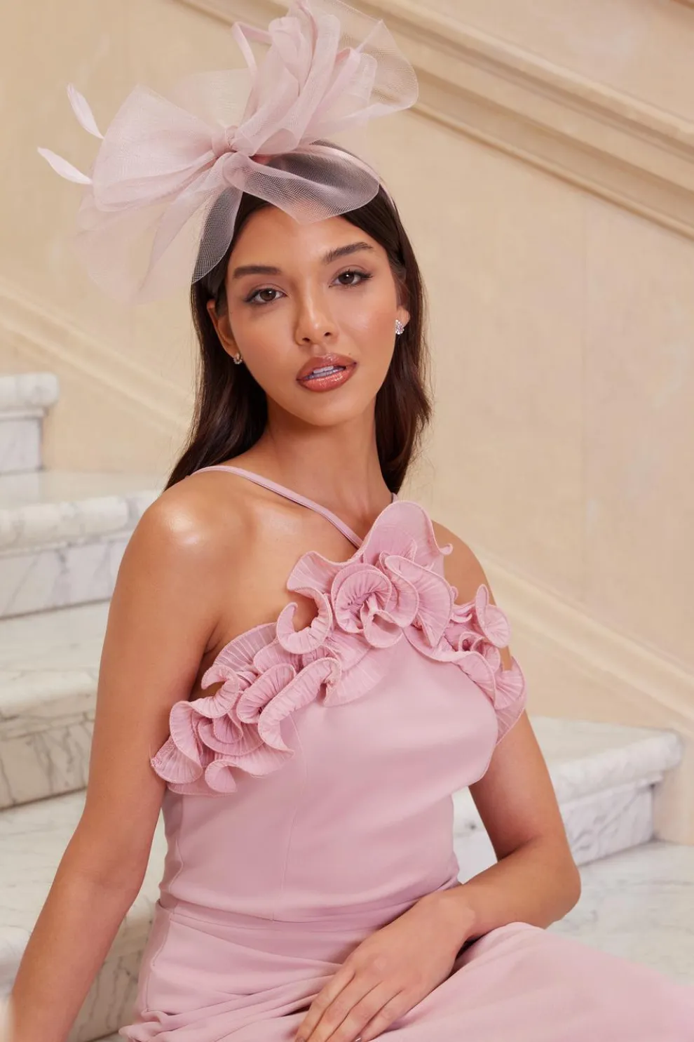 Mauve Feather Headband Fascinator