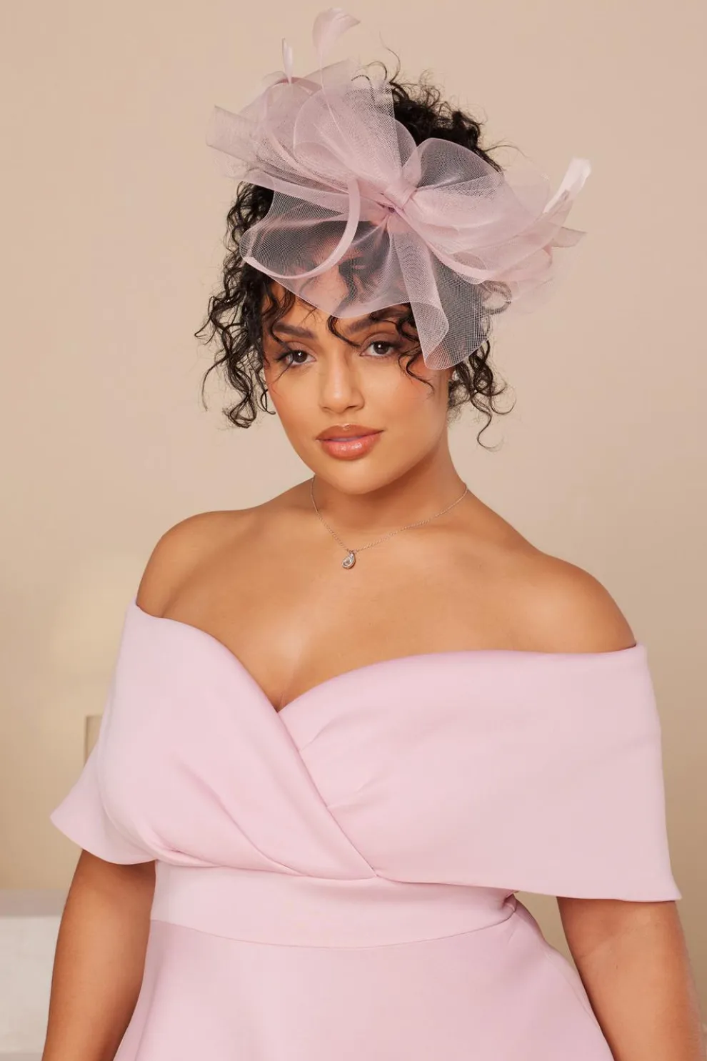 Mauve Feather Headband Fascinator