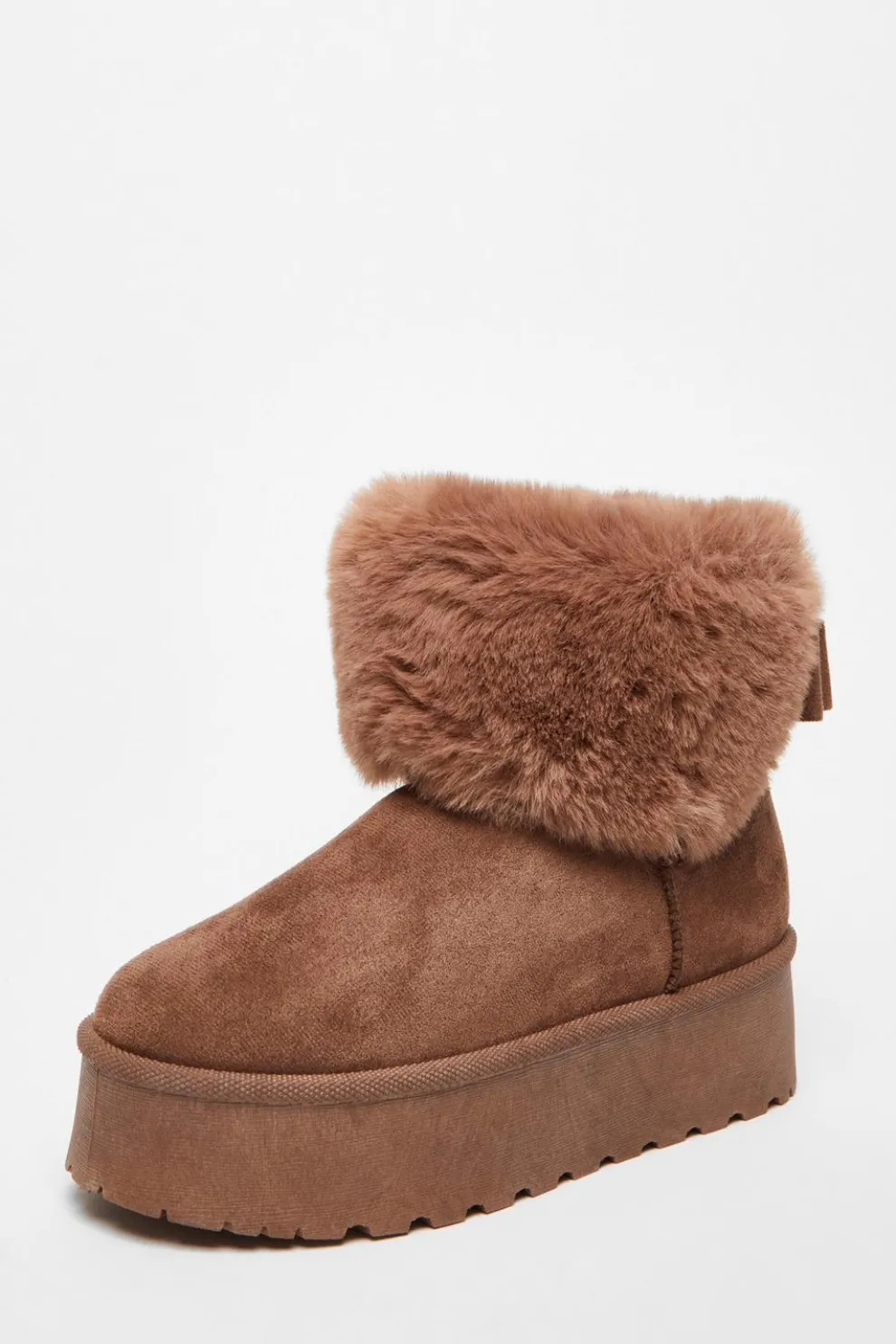 Mocha Faux Suede Ankle Boots