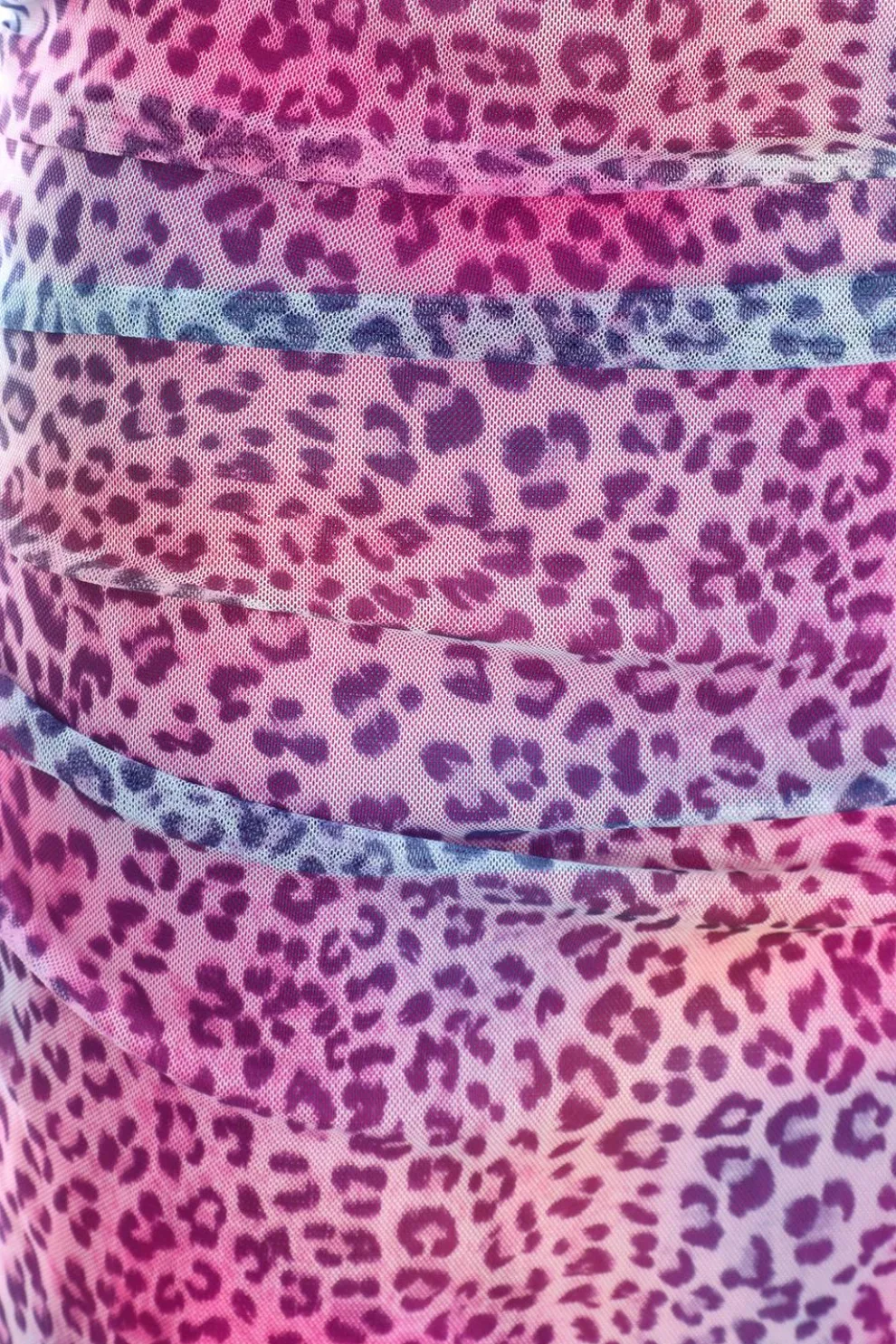 Multicolored Leopard Print Mesh Maxi Skirt