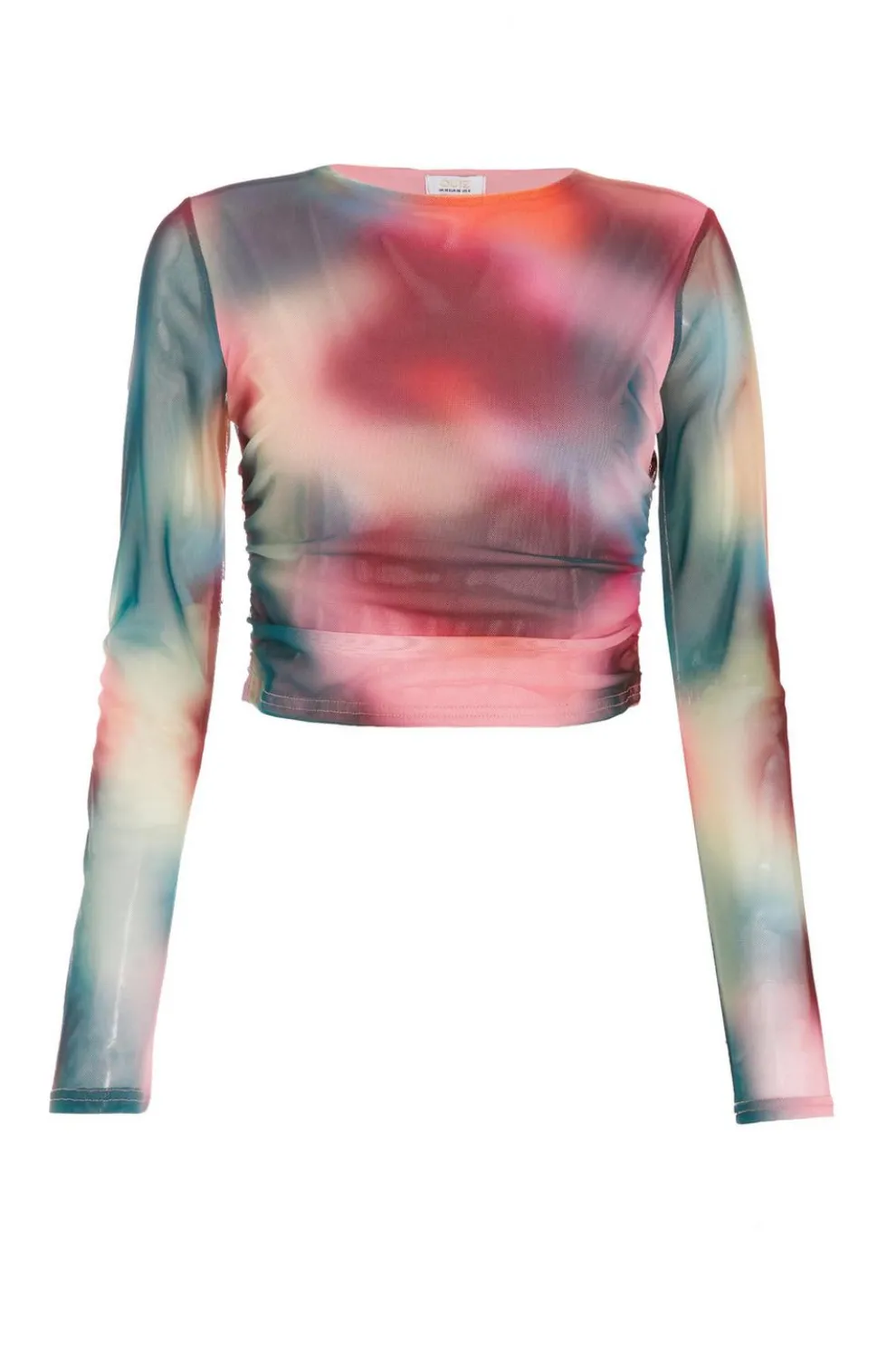 Multicoloured Ombre Mesh Crop top