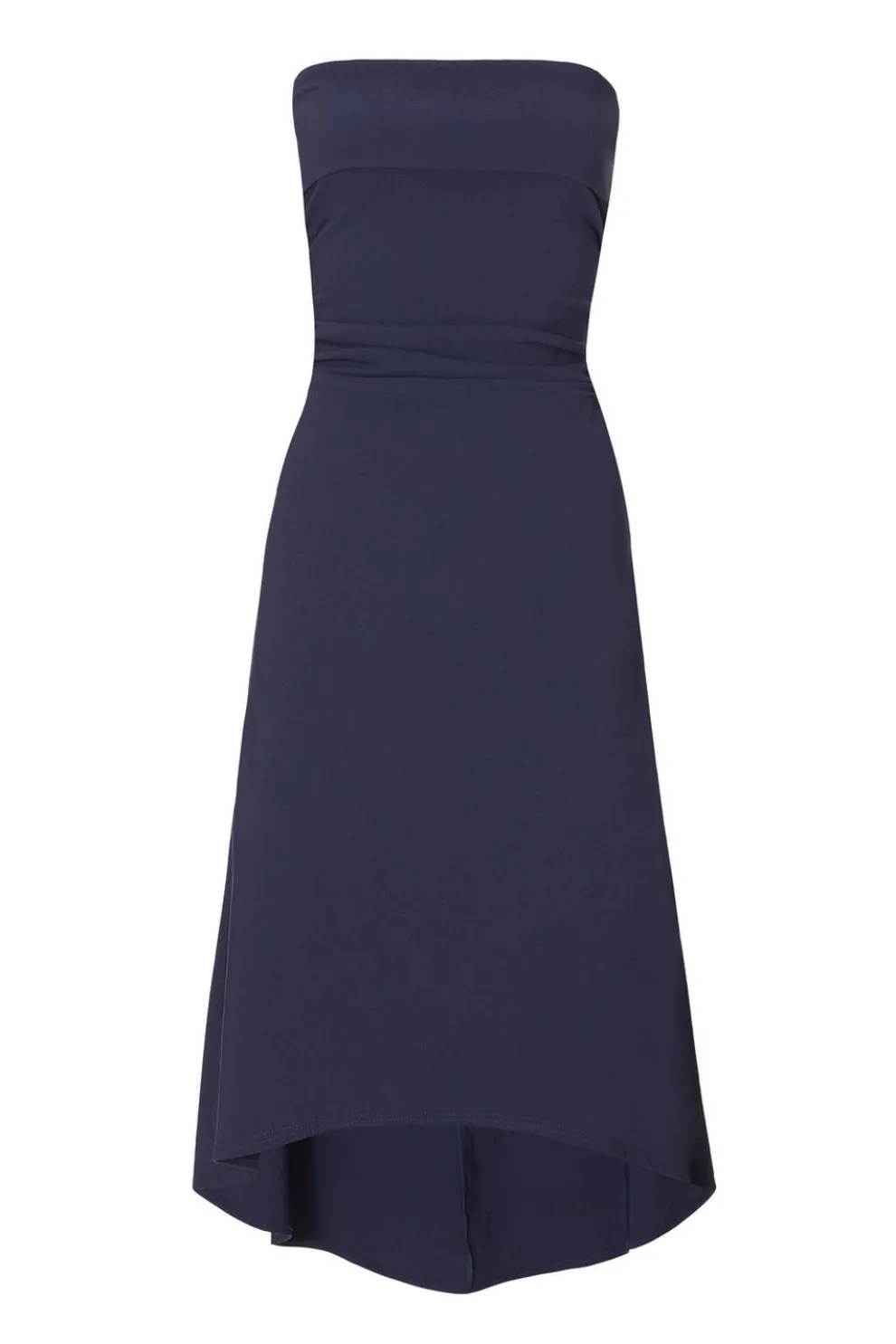 Navy Bandeau Midi Dress