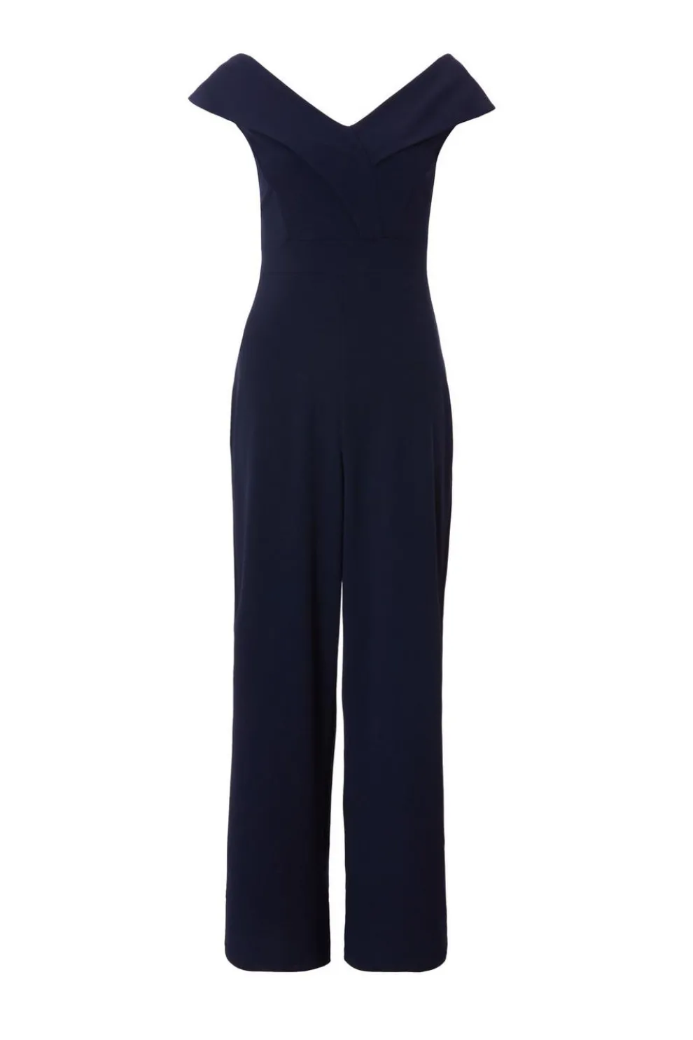 Navy Bardot Wide Leg Jumpsuit