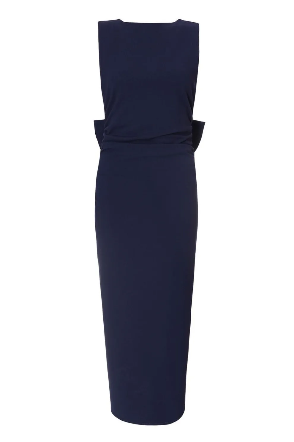Navy Bow Back Midaxi Dress