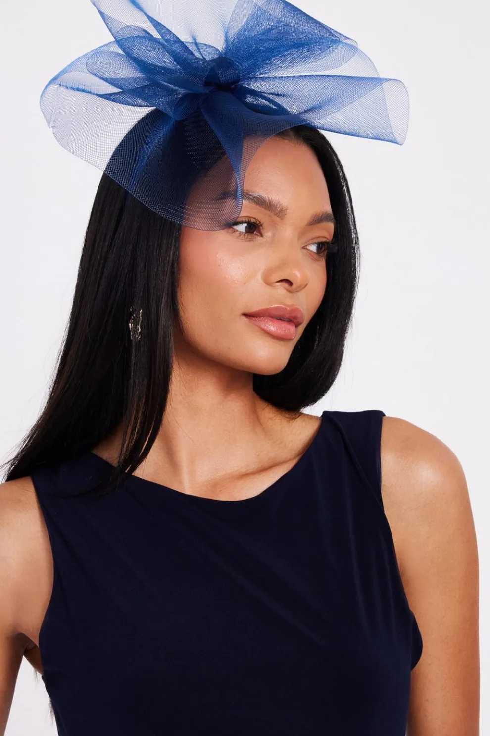 Navy Bow Headband Fascinator