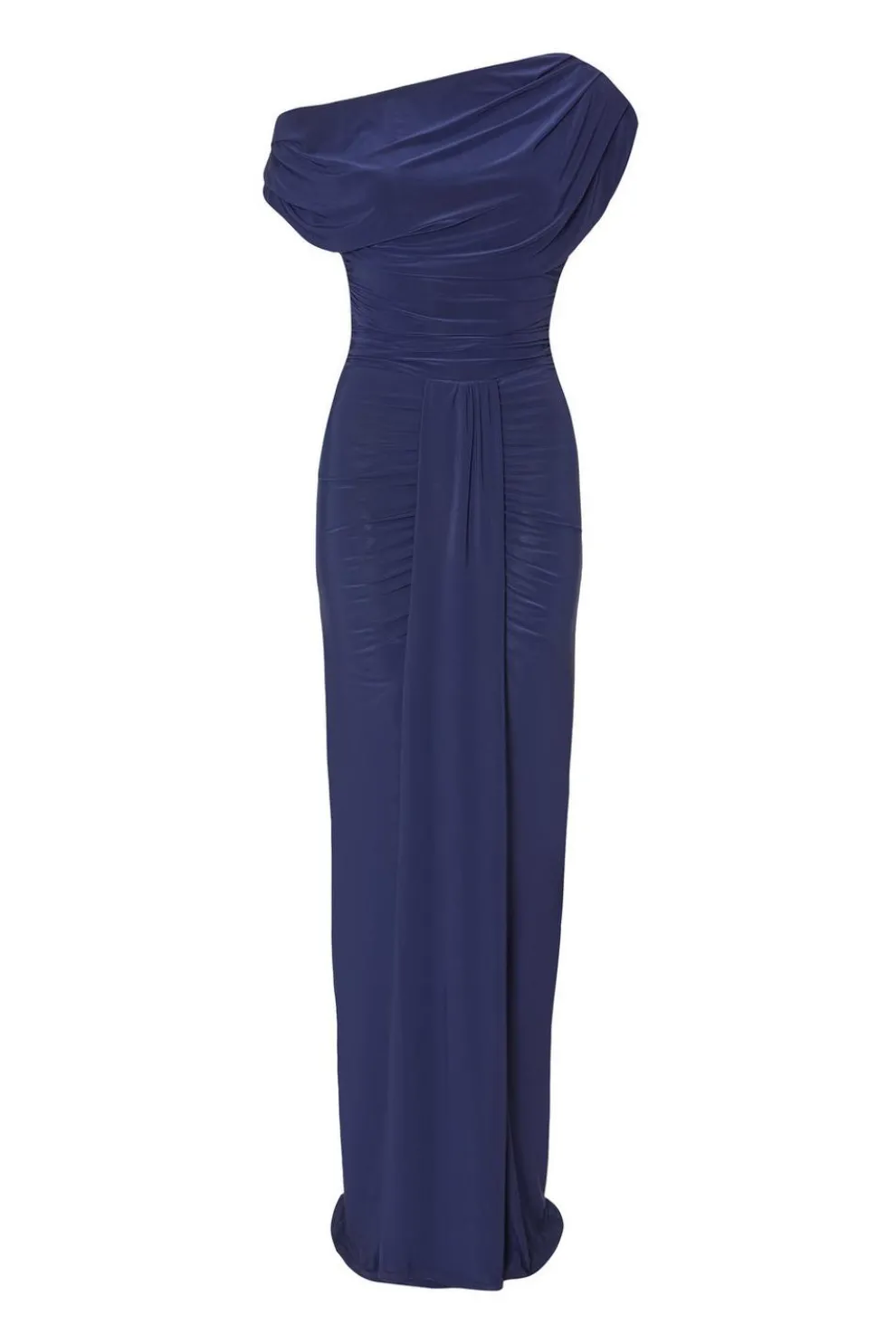 Navy Drape Front Maxi Dress