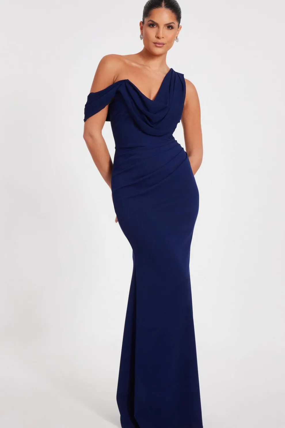 Navy Drop Sleeve Maxi Dress