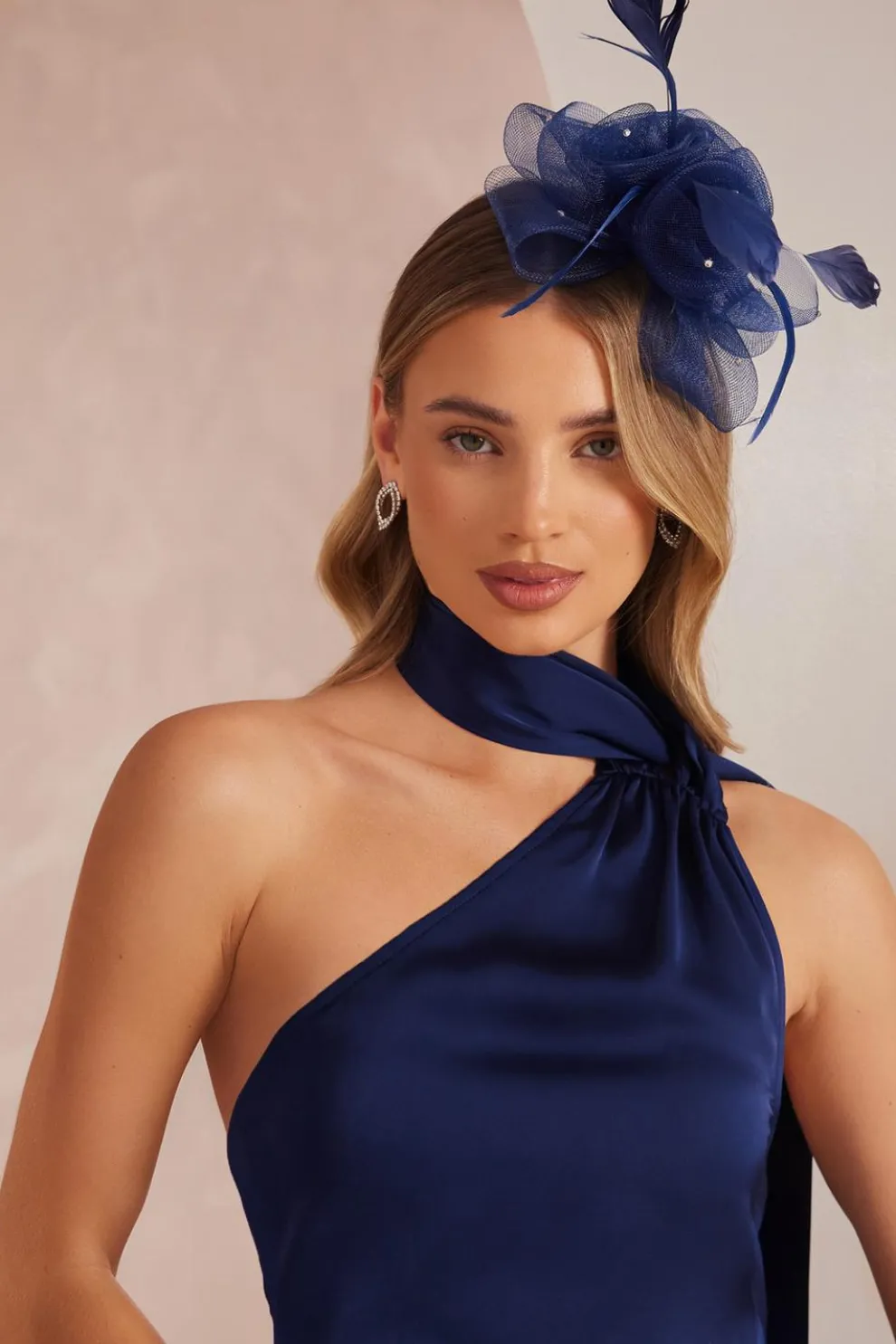 Navy Feather Headband Fascinator