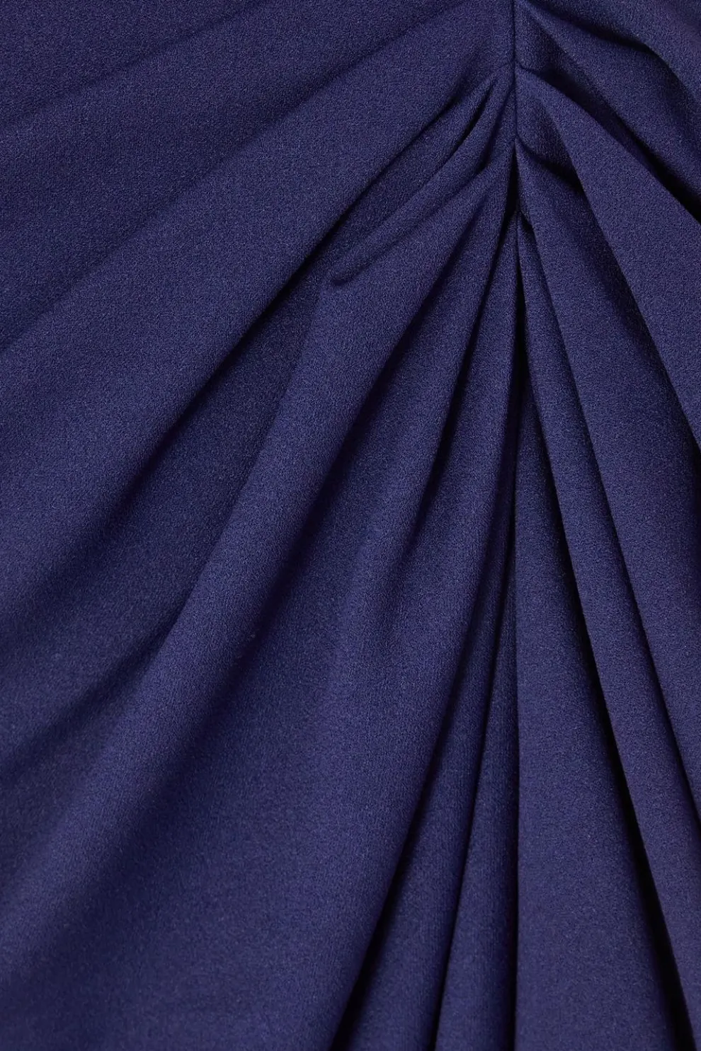 Navy Front Wrap Ruched Midi Dress