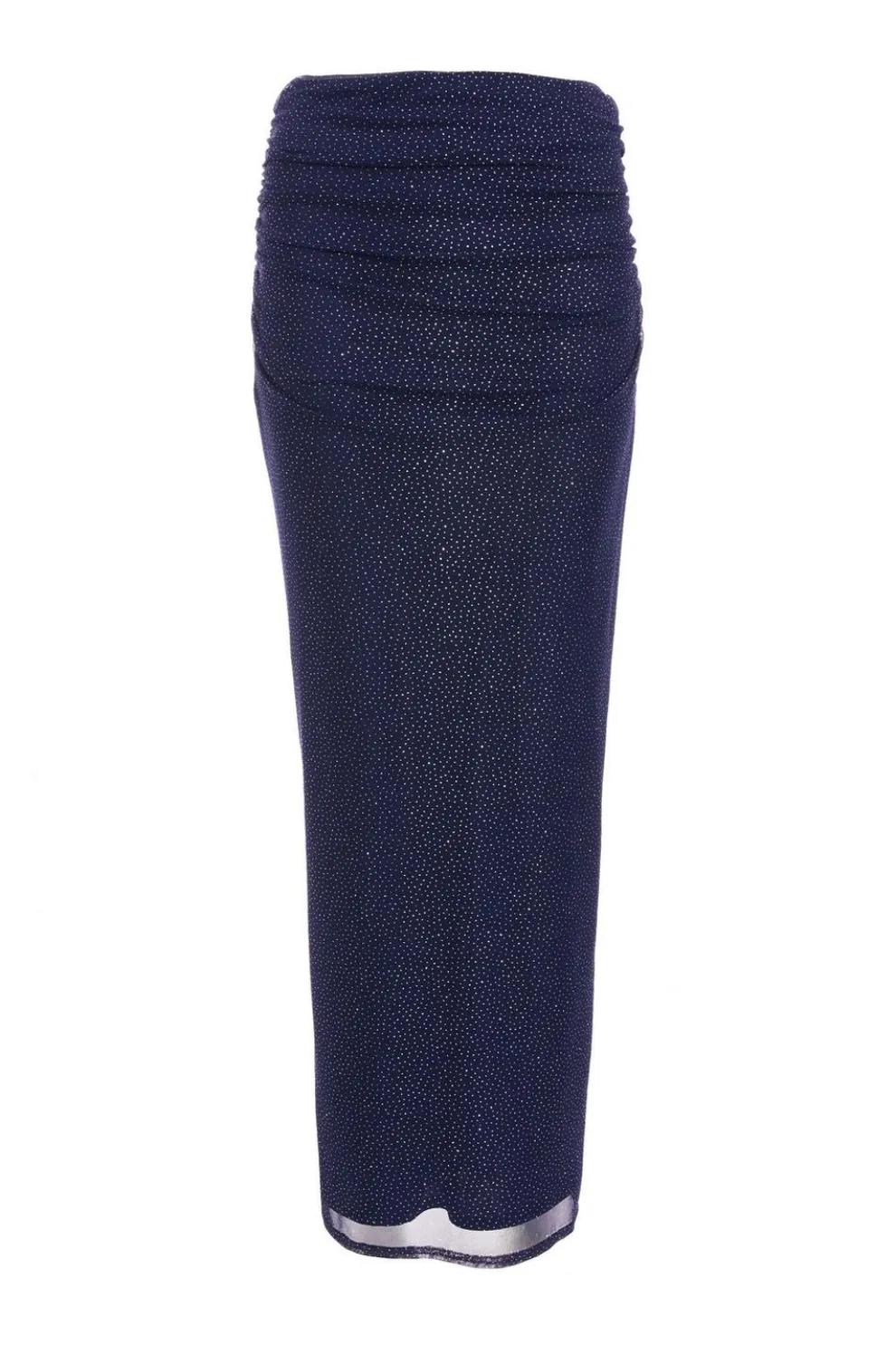 Navy Glitter Mesh Midaxi Skirt