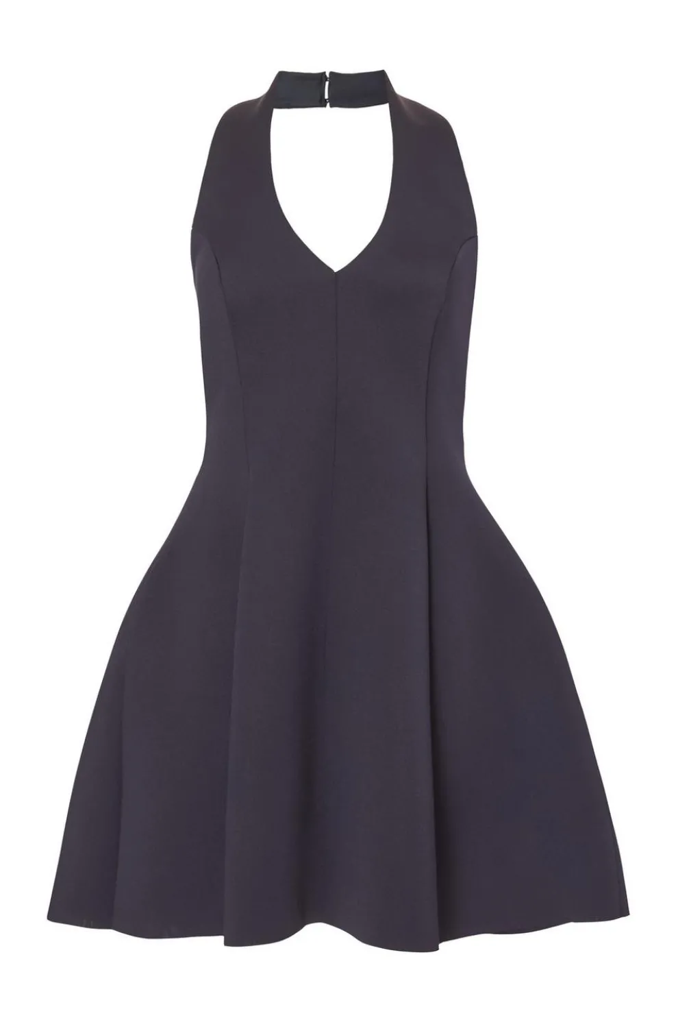 Navy Halter Neck Skater Dress