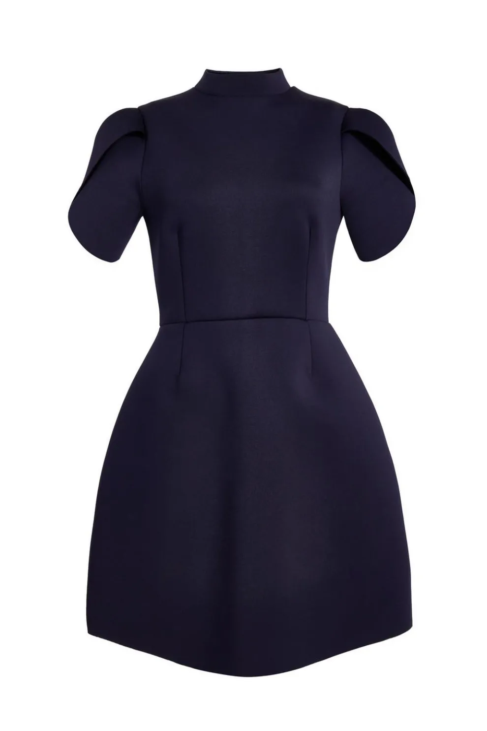 Navy High Neck Mini Dress