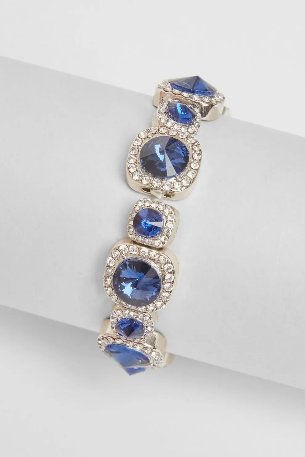 Navy Jewel Stretch Bracelet