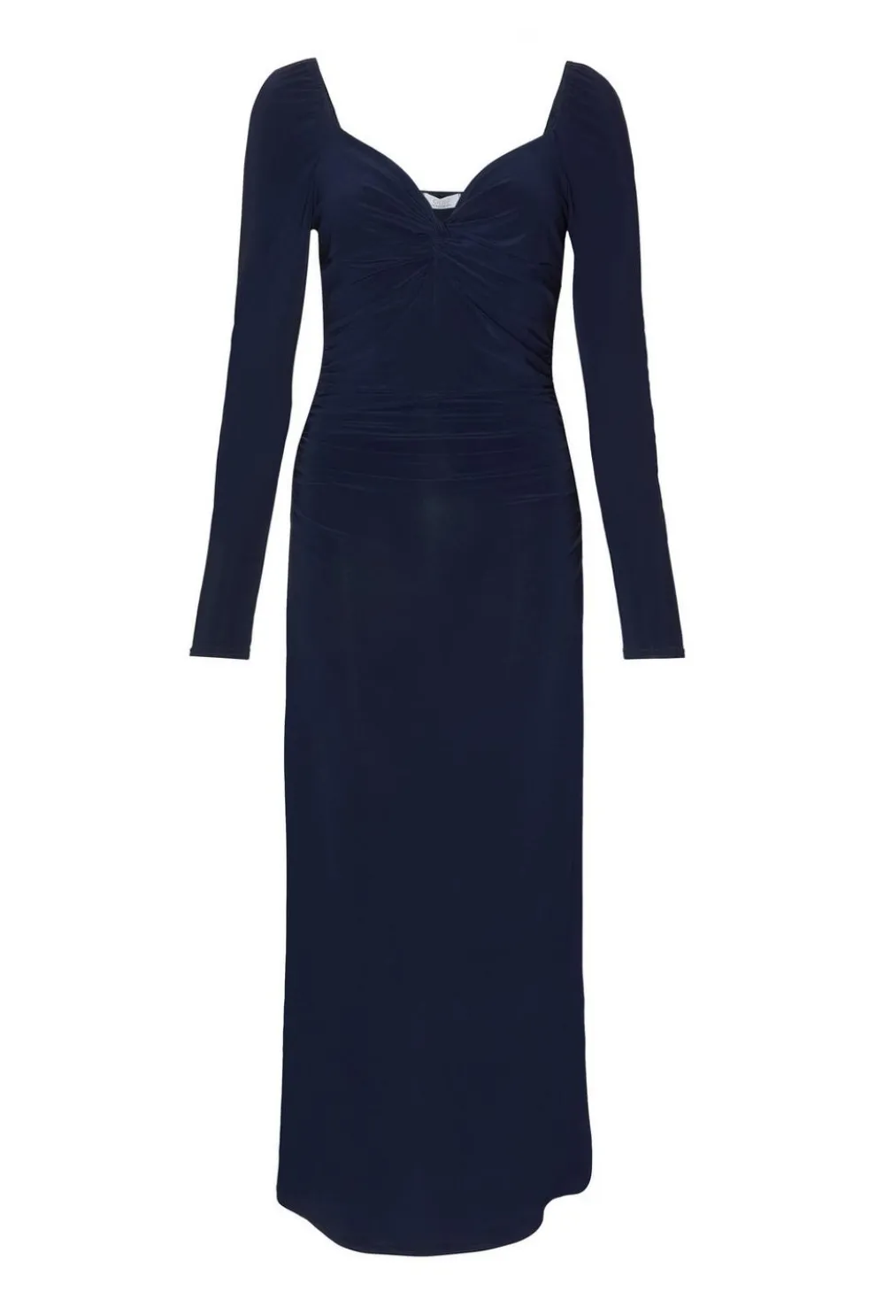 Navy Knot Front Midaxi Dress
