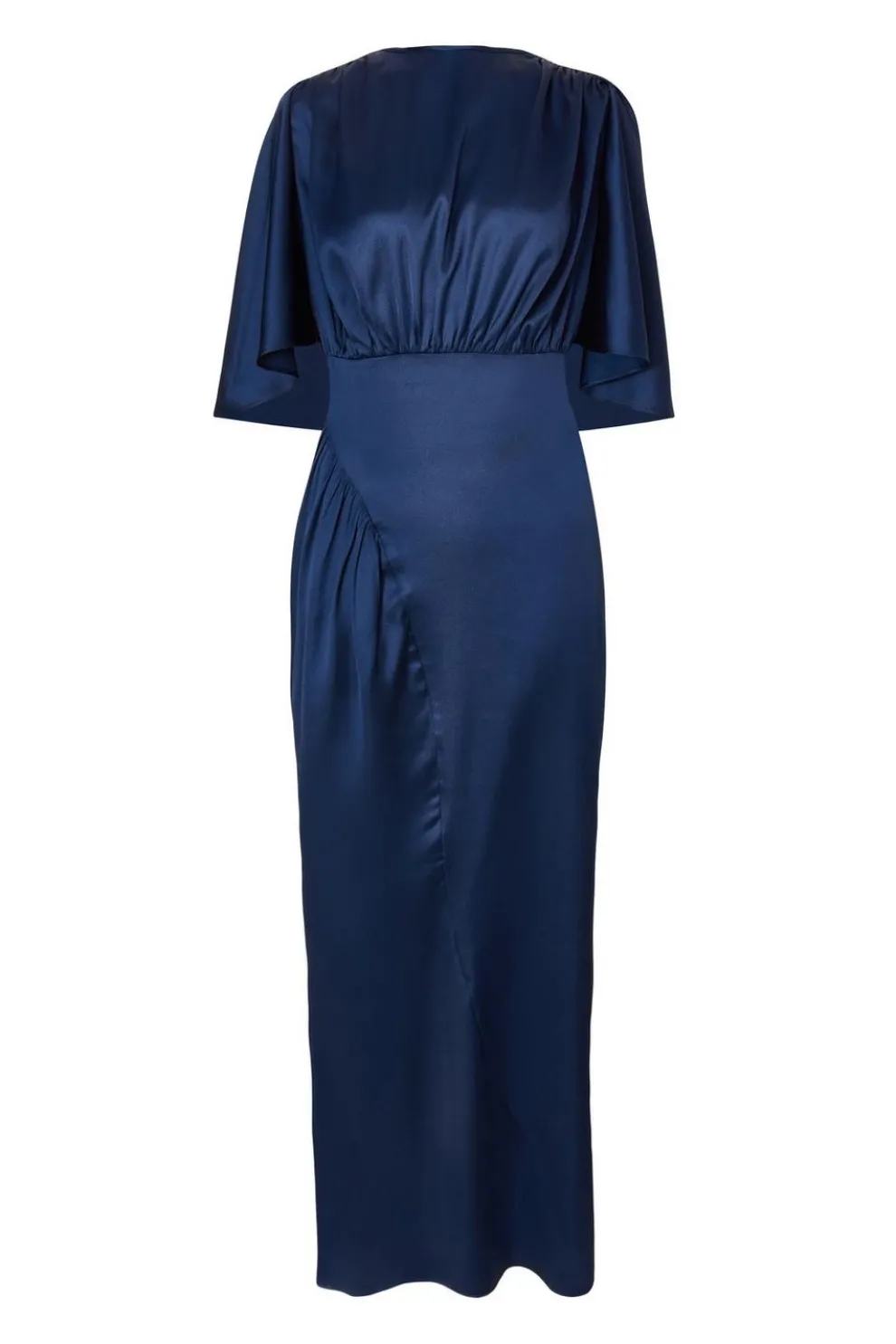 Navy Satin Maxi Dress